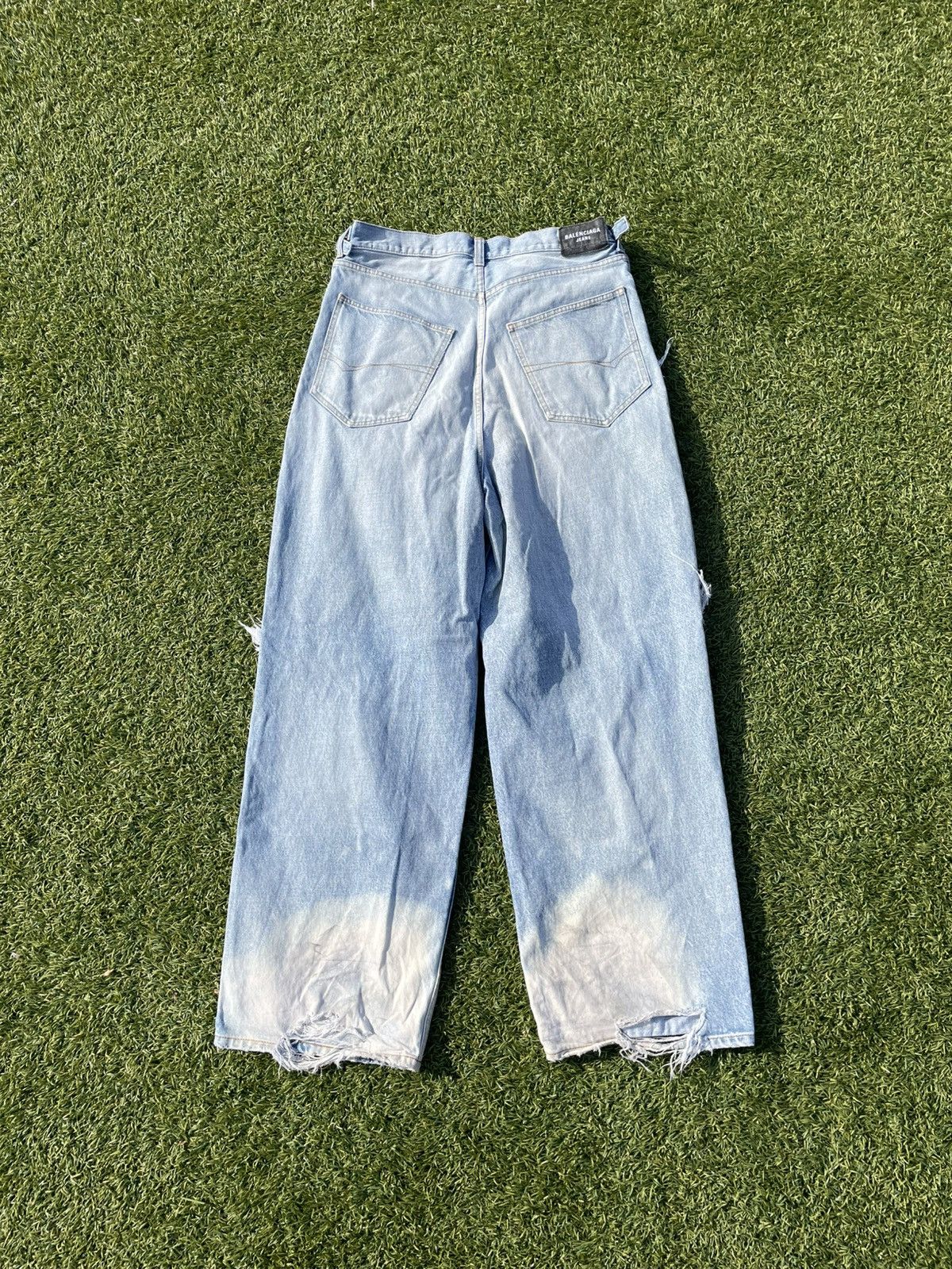 Balenciaga SS22 Balenciaga Skater Distressed Bleached Denim Size US 33 - 4 Thumbnail