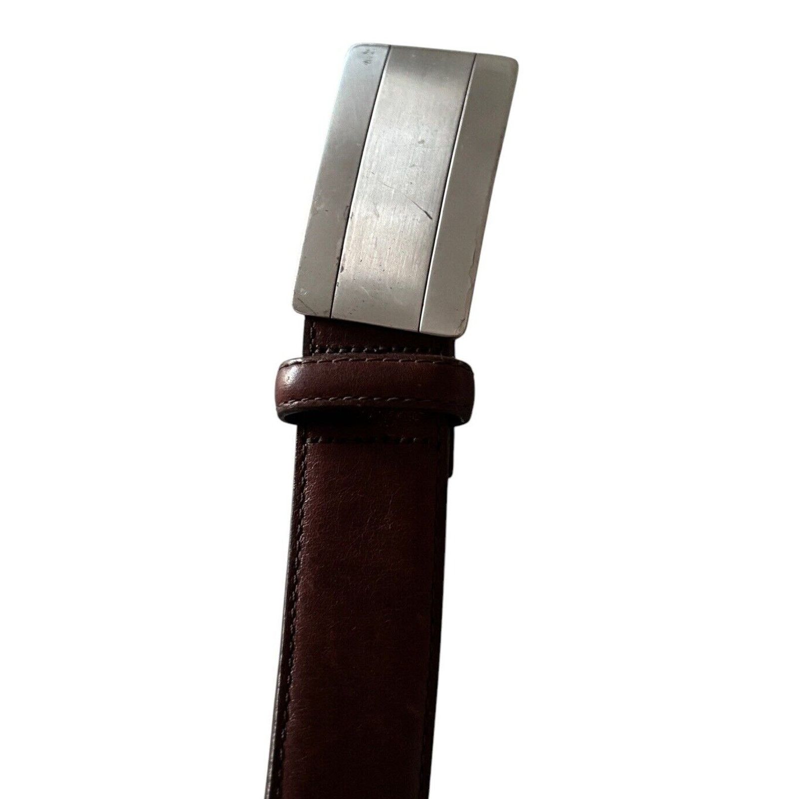 Brighton BRIGHTON Men's Brown Leather Belt 38 M10868 Silver Buckle Size 38 - 7 Thumbnail