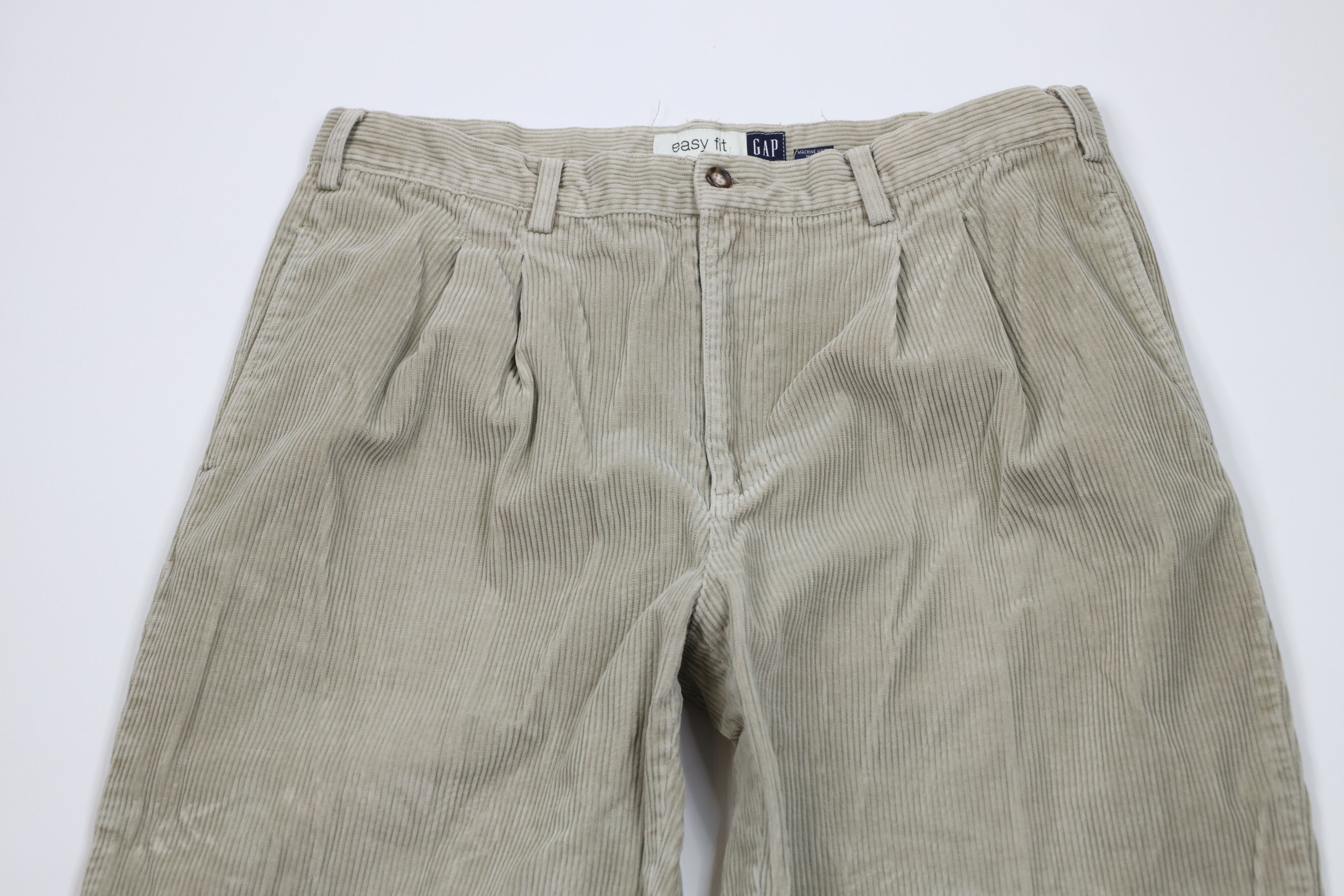 Gap Vintage 90s Gap Relaxed Cuffed Wide Leg Corduroy Pants Gray Size US 36 / EU 52 - 2 Thumbnail