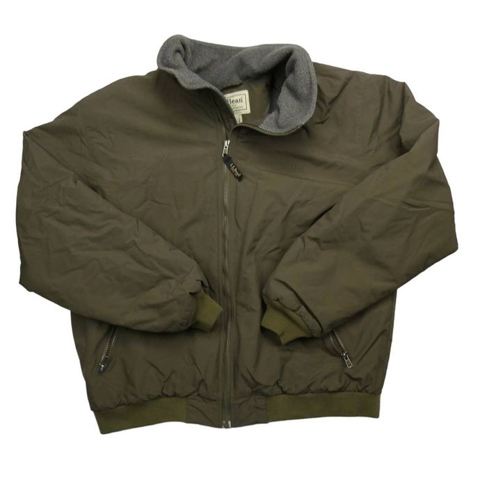 L.L. Bean LL Bean Winter Windbreaker Jacket Nylon Shell Fleece Lined
