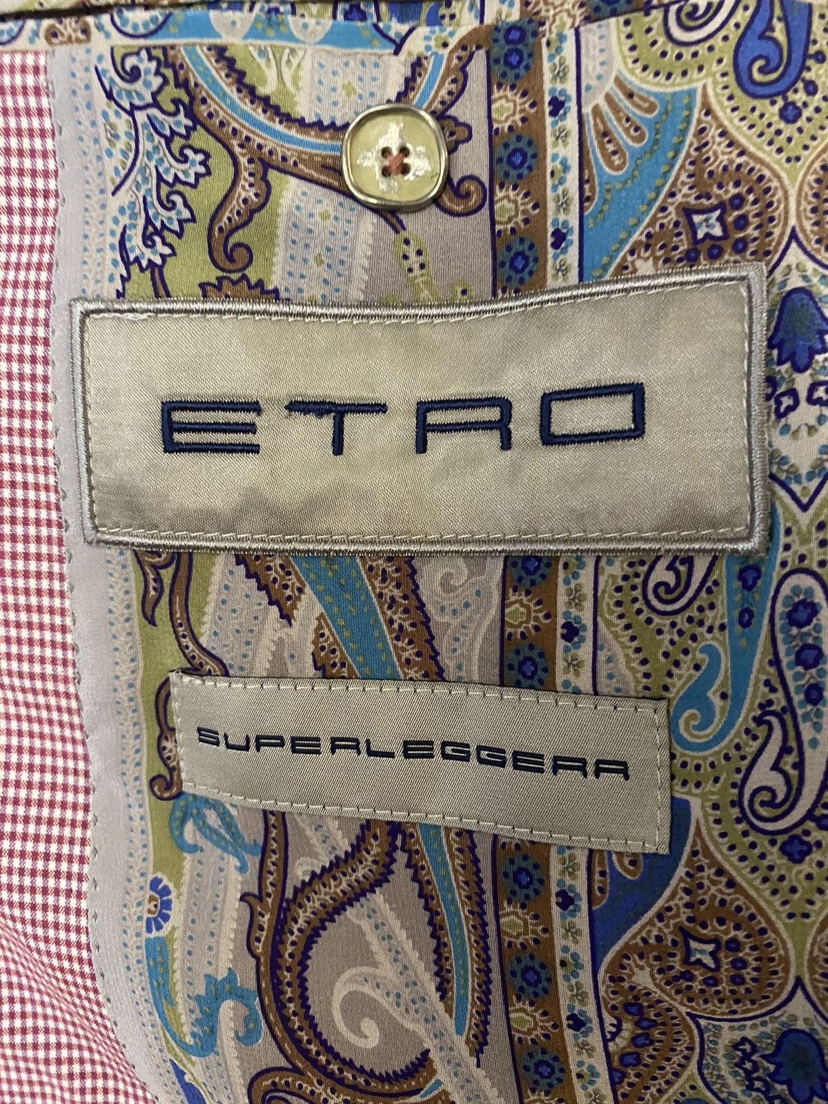 Etro Etro red check 2 Btn 007 safari leisure jacket nwt Size 42R - 3 Thumbnail