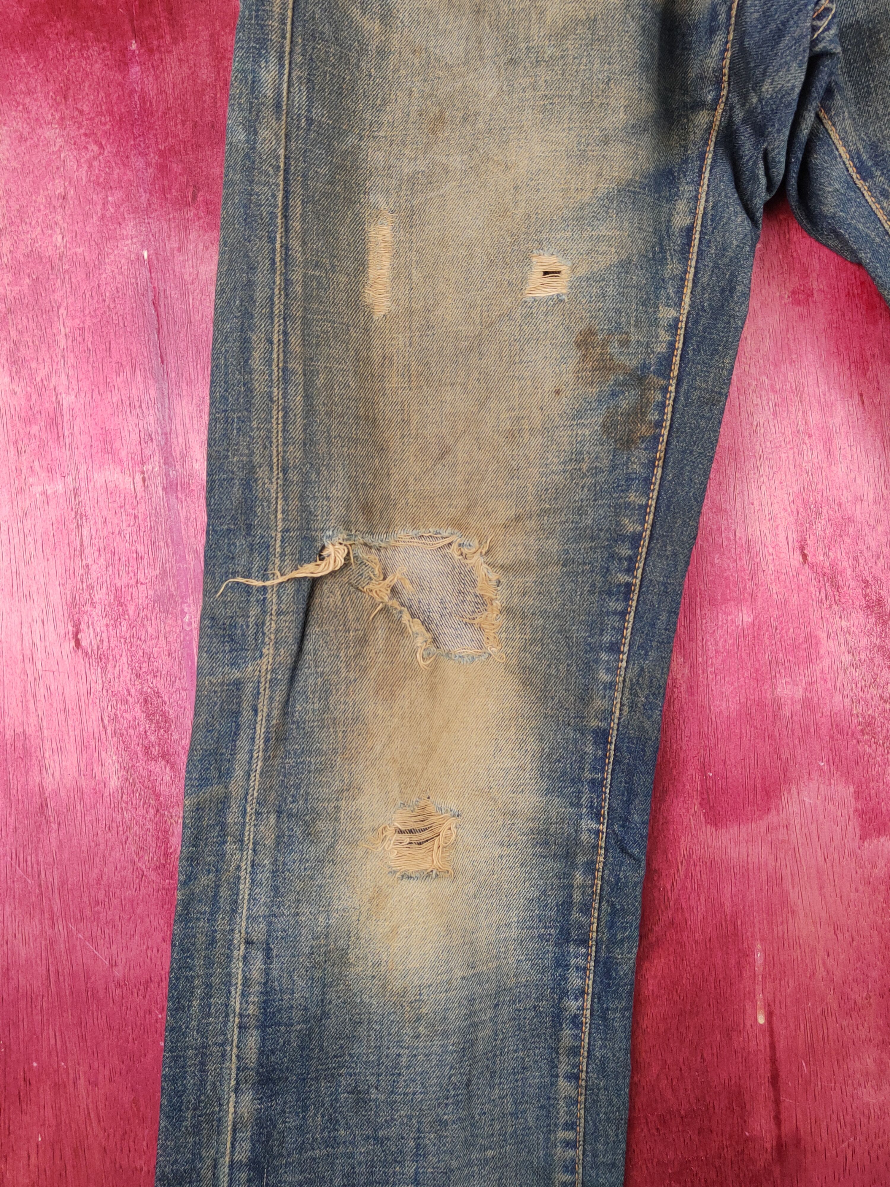 Energie D Energie Dark Blue Distressed faded jeans Denim #S1540 Size US 29 - 4 Thumbnail