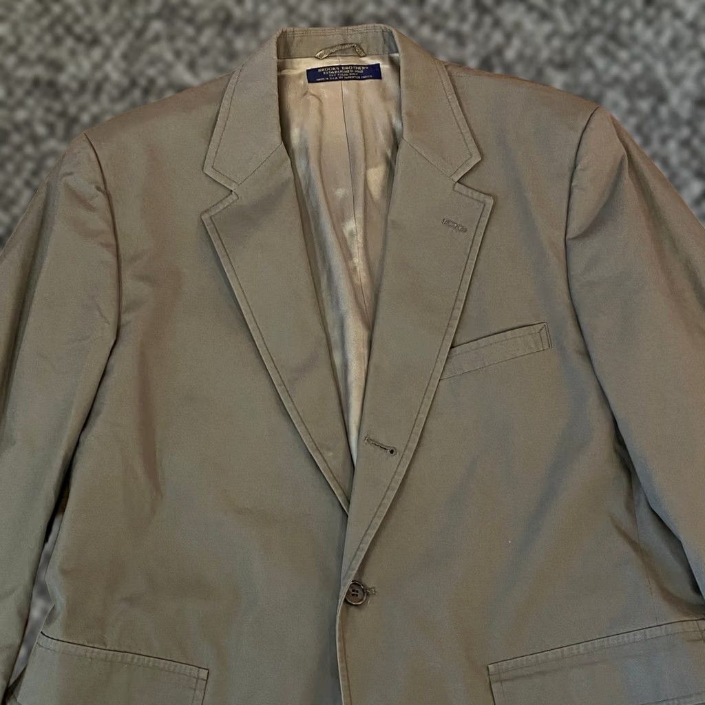 Brooks Brothers VINTAGE Brooks Brothers Blazer Mens 45R Olive Green USA Cotton Union 3 roll 2 Size 48R - 1 Thumbnail