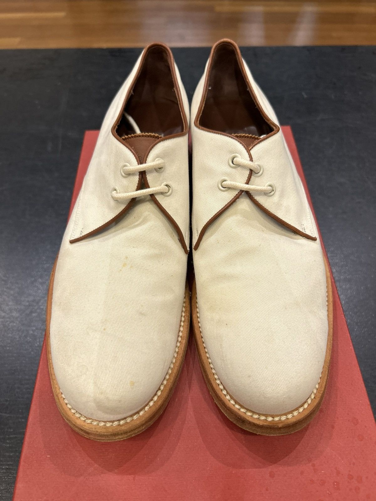 Salvatore Ferragamo Salvatore Ferragamo Canvas/Leather Oxford Shoes Size US 9 / EU 42 - 4 Thumbnail