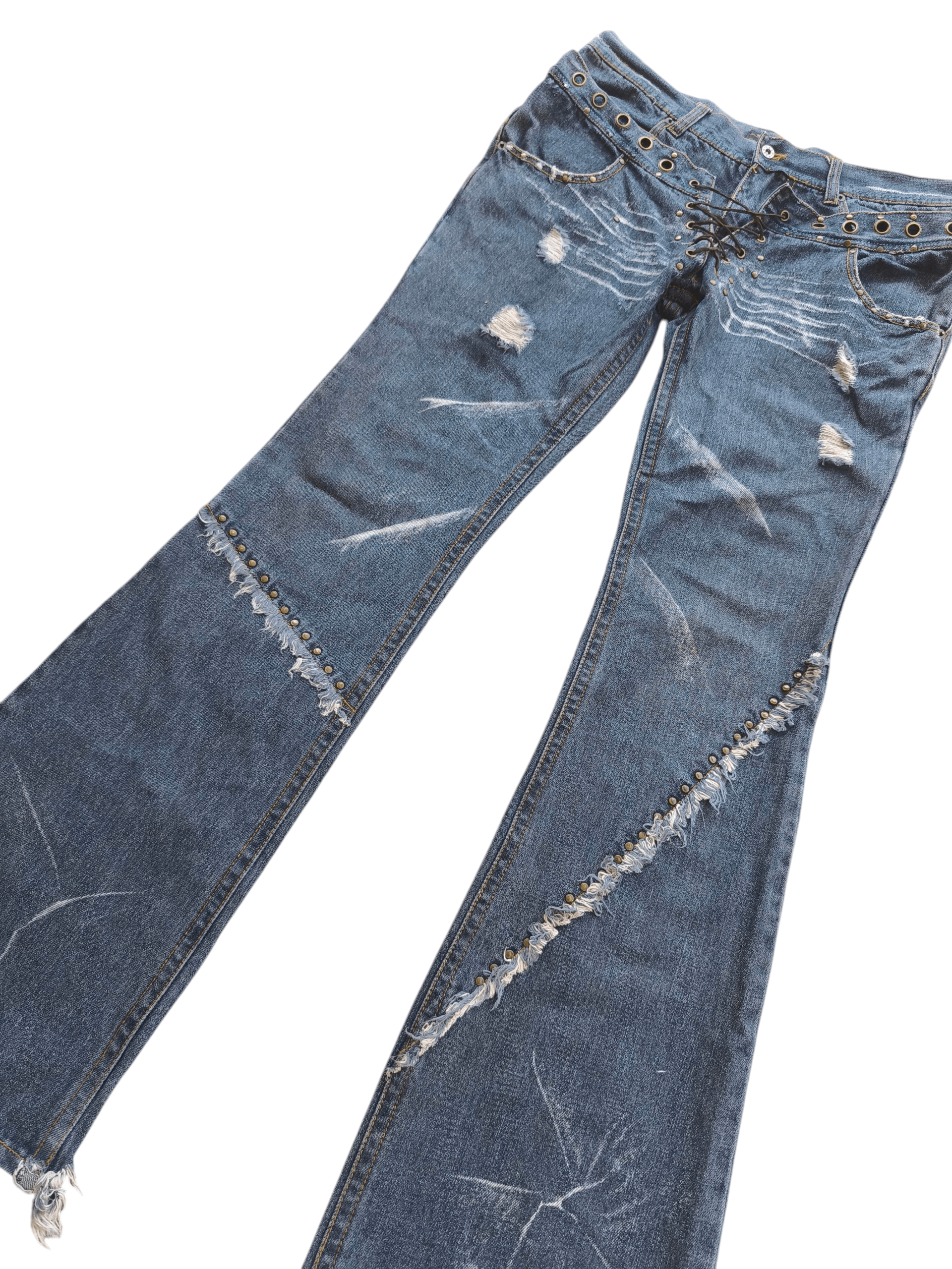 If Six Was Nine × LOWBOX Lowbox clawmark flare double waist denim Size US 34 / EU 50 - 3 Thumbnail