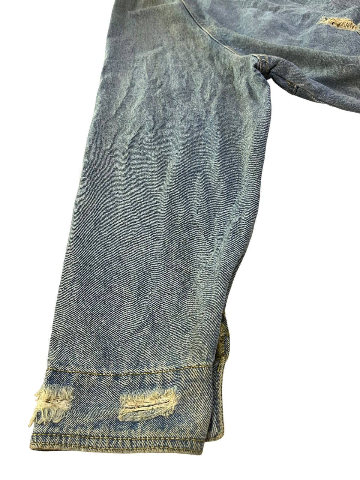 If Six Was Nine × Japanese Brand × Le Grande Bleu (L.G.B.) ROSE DISTRESSED BAGGY DENIM JACKET Size XL / US 12-14 / IT 48-50 - 7 Thumbnail