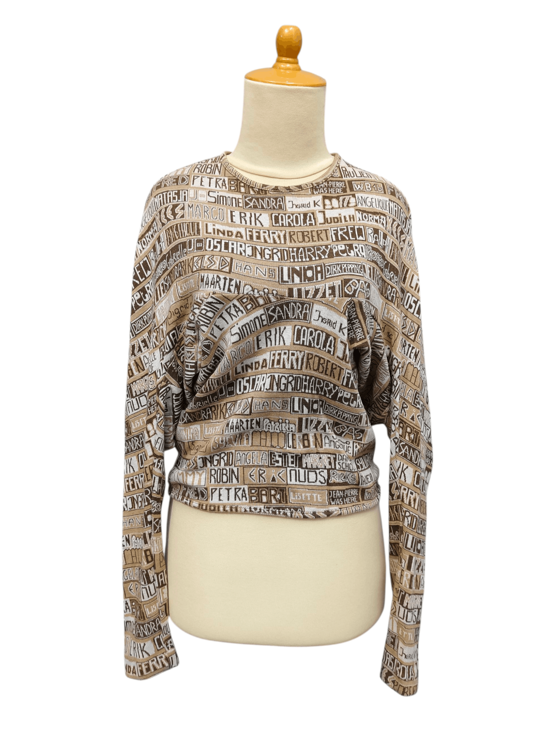 Bernhard Willhelm 2000s Bernhard Willhelm-Archived AOP Typography Batwing Knit Size S / US 4 / IT 40 - 1 Thumbnail