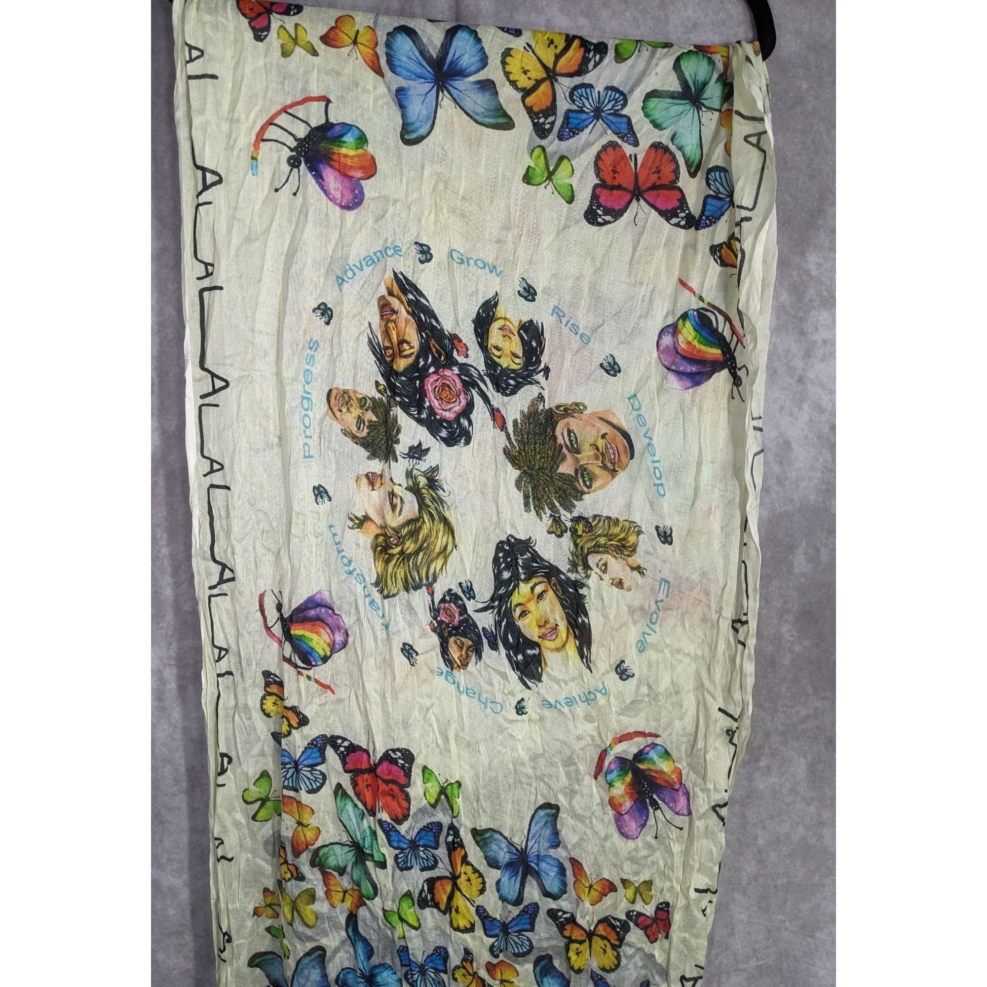 Other Maya Angelou-Inspired Butterfly Print Scarf 72x24 Inches Sil Size ONE SIZE - 7 Thumbnail