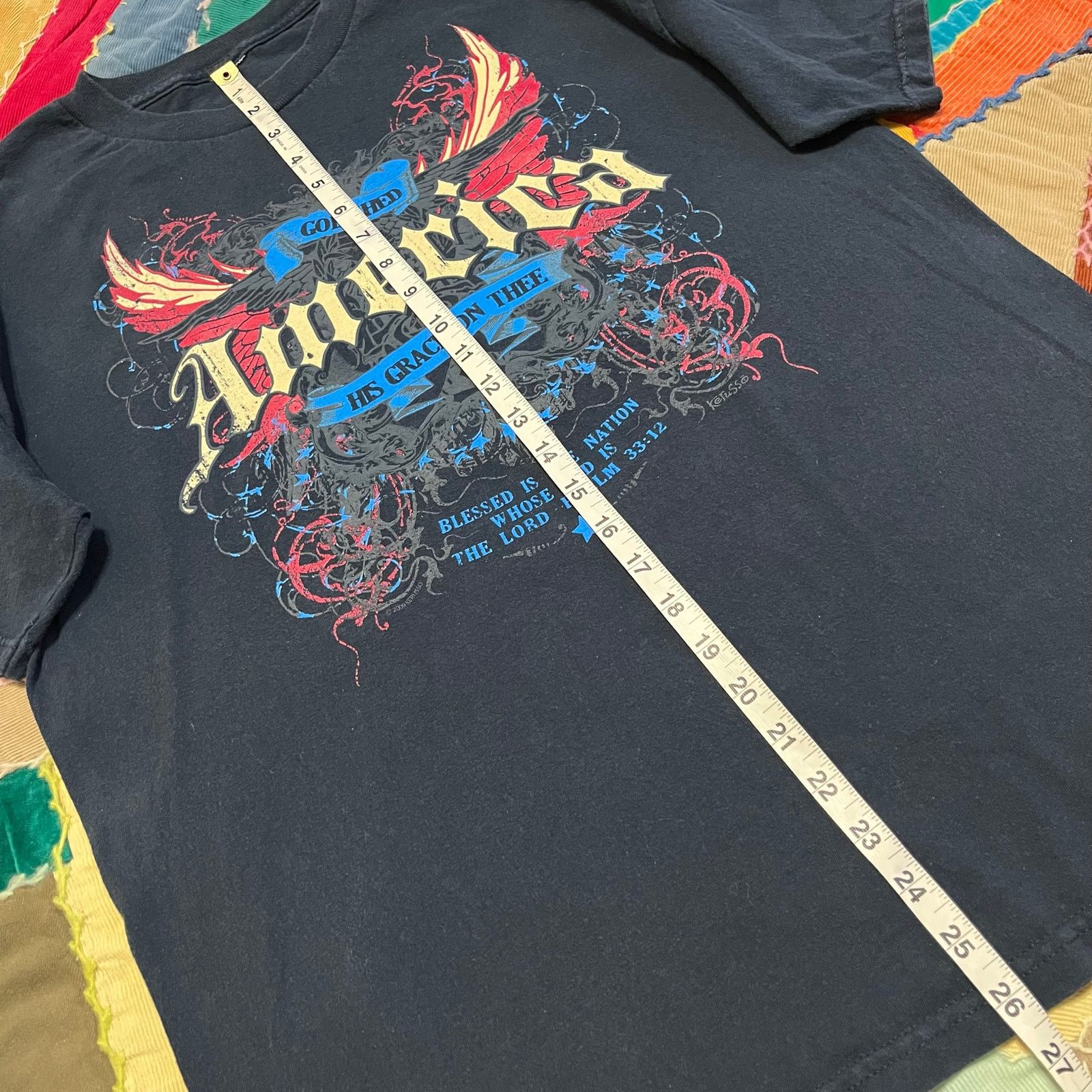 Other Y2K American God Shed His Grace On Thee Jesus Navy Shirt L Size US L / EU 52-54 / 3 - 4 Thumbnail