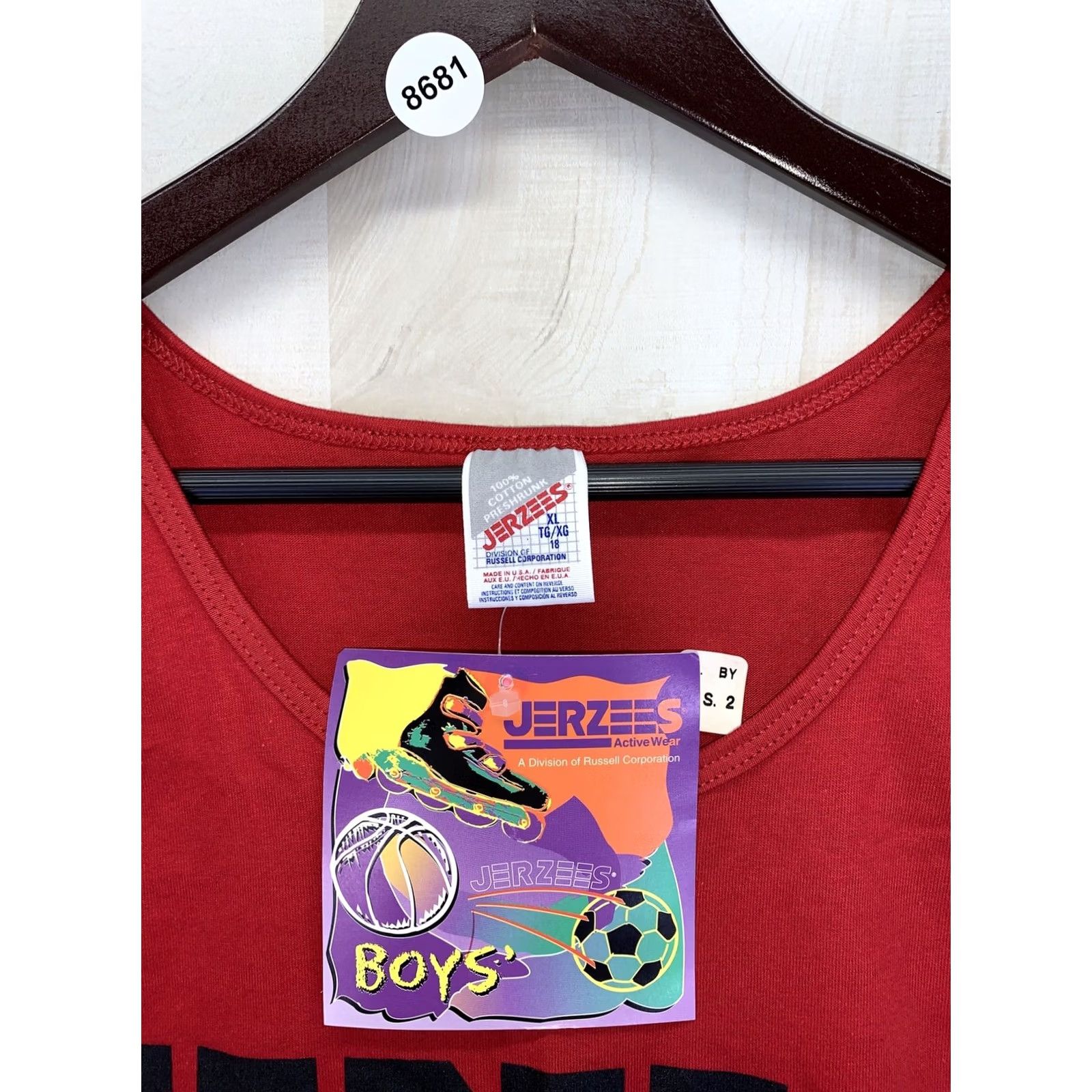 Jerzees VINTAGE Jerzees Tank Top Men XL Red 1990s Deadstock NWT-8681 Graphic Tee Sleeveless Size US XL / EU 56 / 4 - 4 Thumbnail