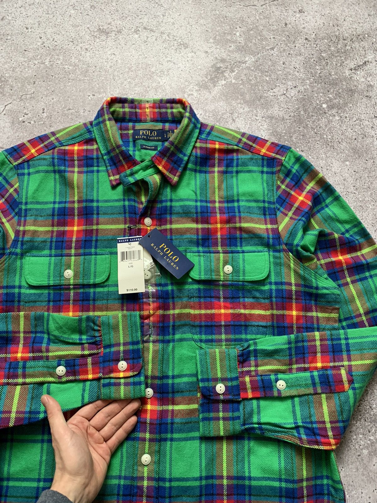 Polo Ralph Lauren × RRL Ralph Lauren × Ralph Lauren NEW Polo Ralph Lauren Plaid Flannel Overshirt Size US L / EU 52-54 / 3 - 6 Thumbnail
