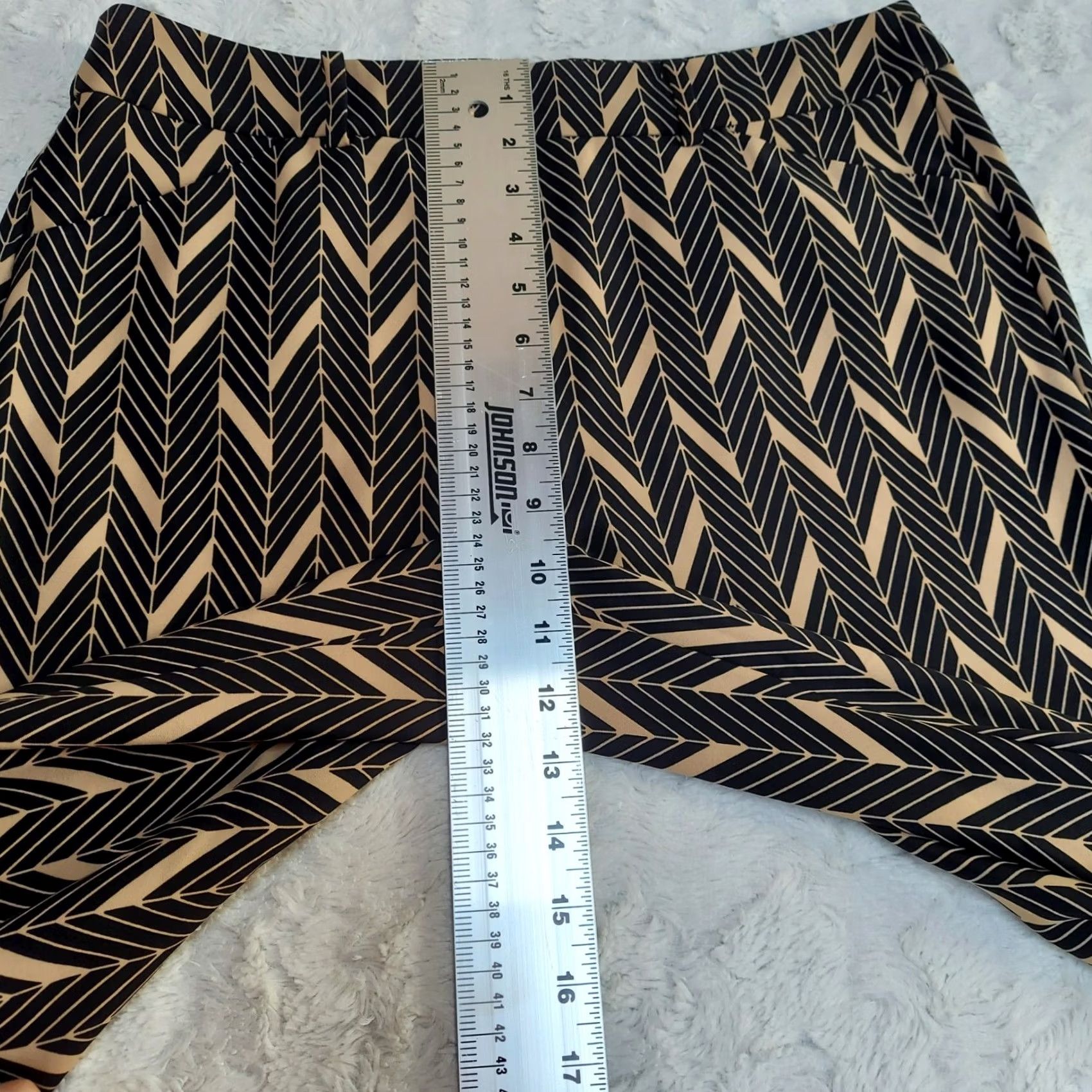Vintage Chico's Women's 0.5 Regular Ultimate Fit Wide-Leg Pants Black Beige Chevron Size 25" / US 0 / IT 36 - 5 Thumbnail