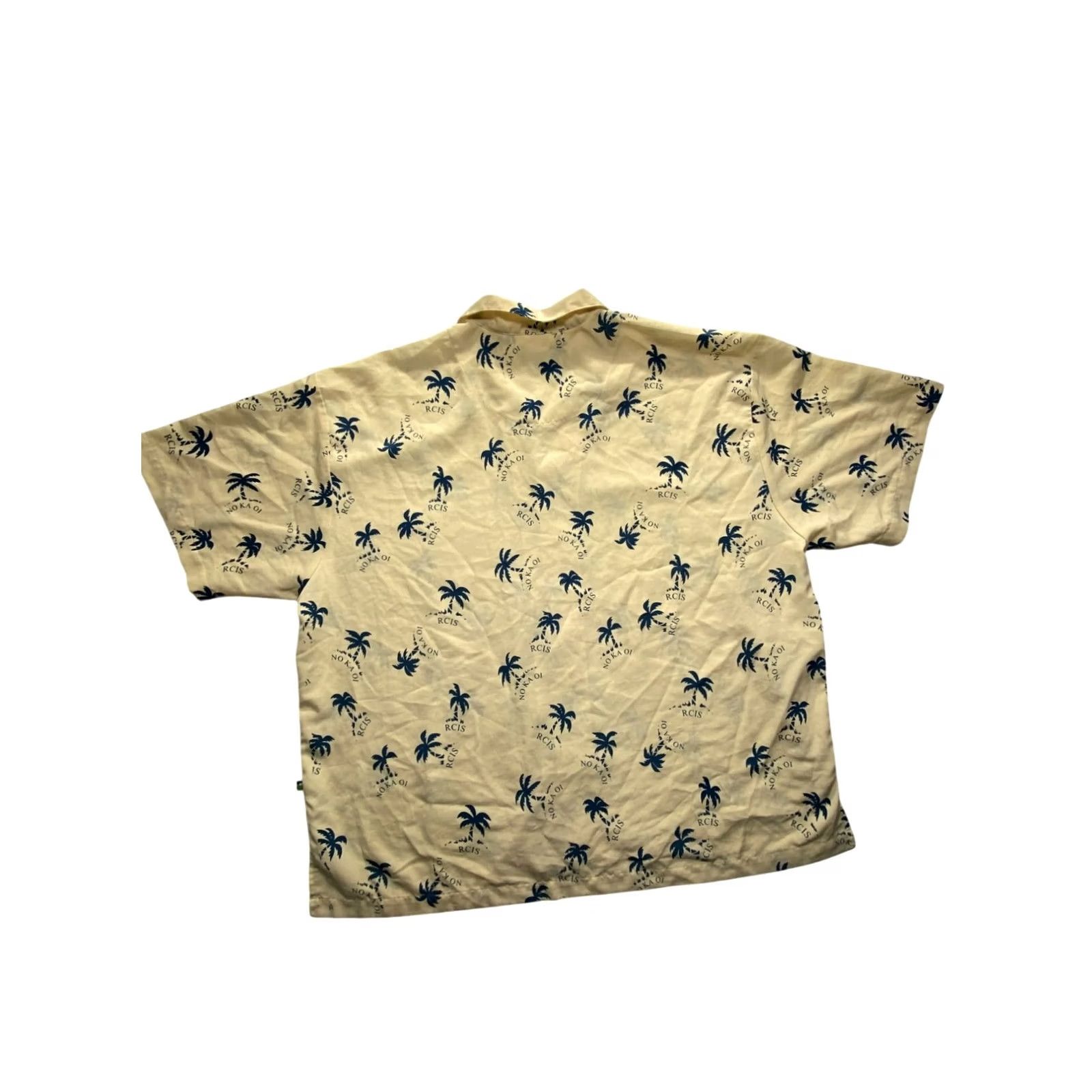 Vintage Mens Beige Hawaiian Shirt 3XL Rural Community Insurance Services Button-Up Short Sleeve Palm Tree Polyester Mens 3XL Beige Hawaiian Shirt - Like New Size US XXL / EU 58 / 5 - 2 Thumbnail