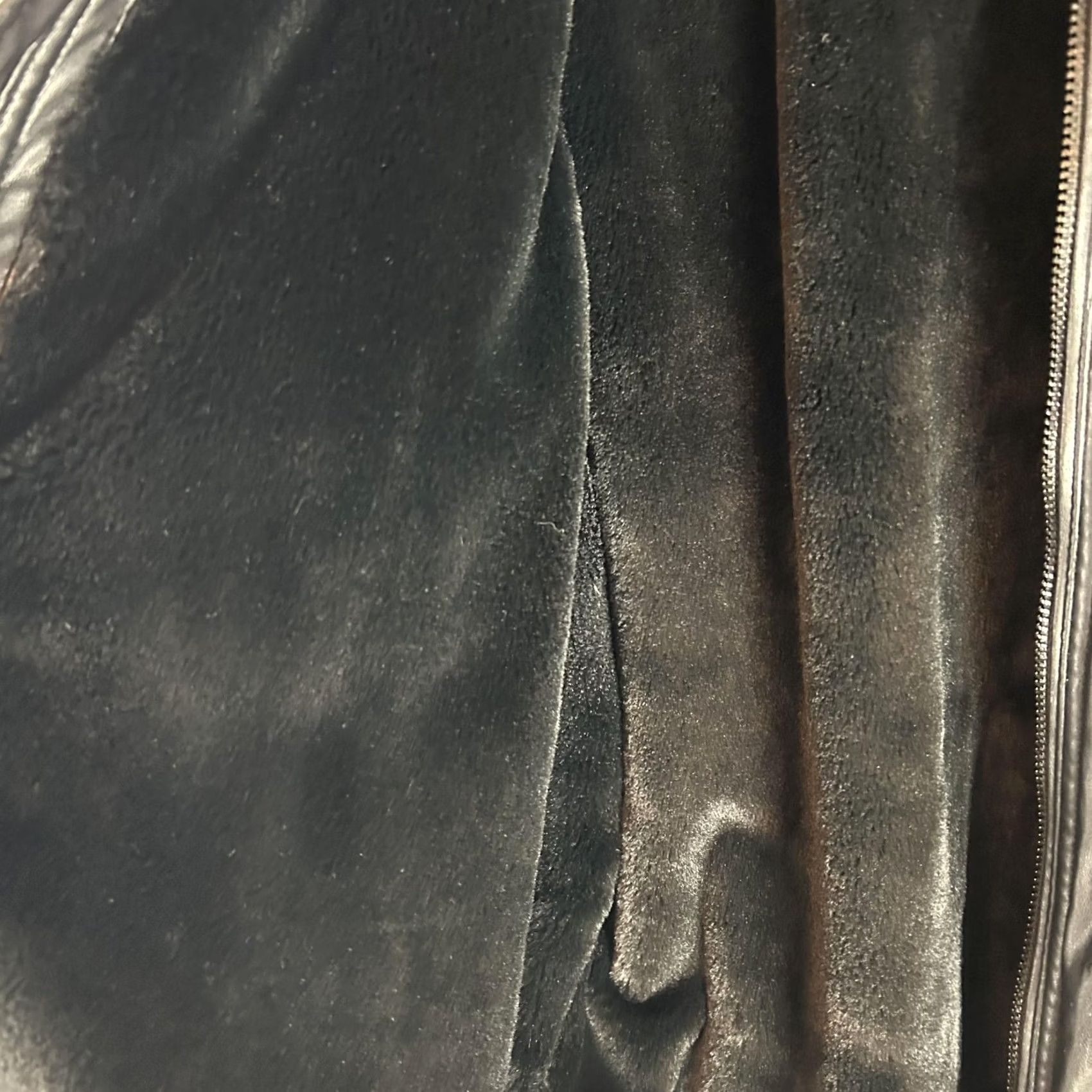 Vintage Marc New York Mens XL Black Faux Leather Bomber Jacket Insulated Faux Fur Lined Size US XL / EU 56 / 4 - 7 Thumbnail