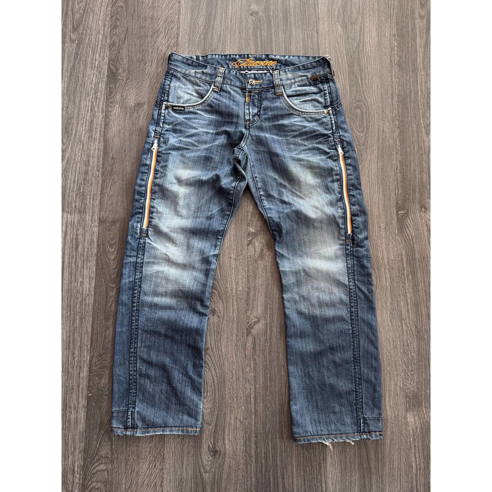 Japanese Brand Crazy Zip Baggy Ebroidered Jeans 32 size Size US 32 / EU 48 - 1 Thumbnail