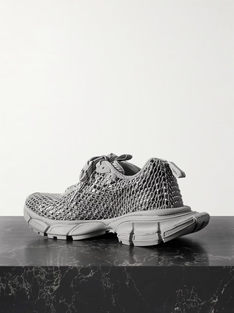 Balenciaga o1bcso1str0126 3XL Mesh Fishnet Sneakers in Grey Size US 7 / EU 40 - 3 Thumbnail