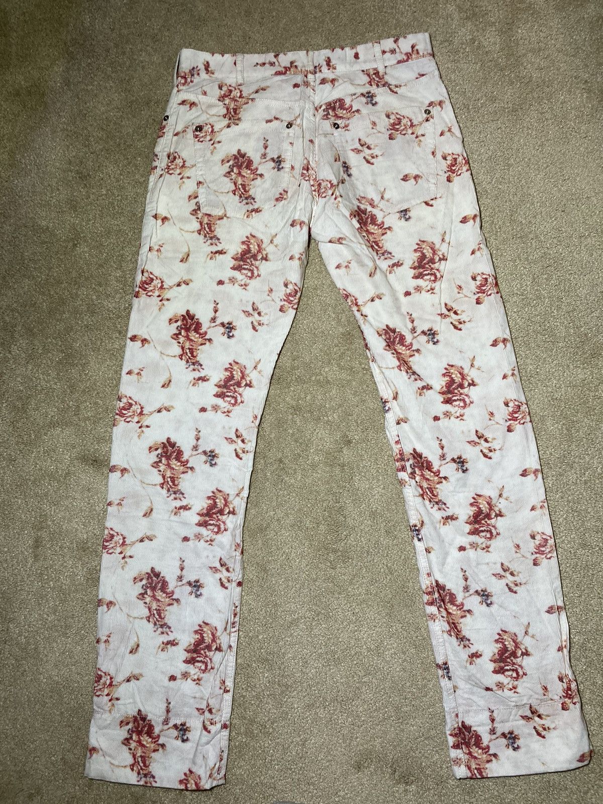Ann Demeulemeester SS14 Ann Demeulemeester Floral Corduroy Jeans Pants XXS 2014 Size US 30 / EU 46 - 8 Thumbnail