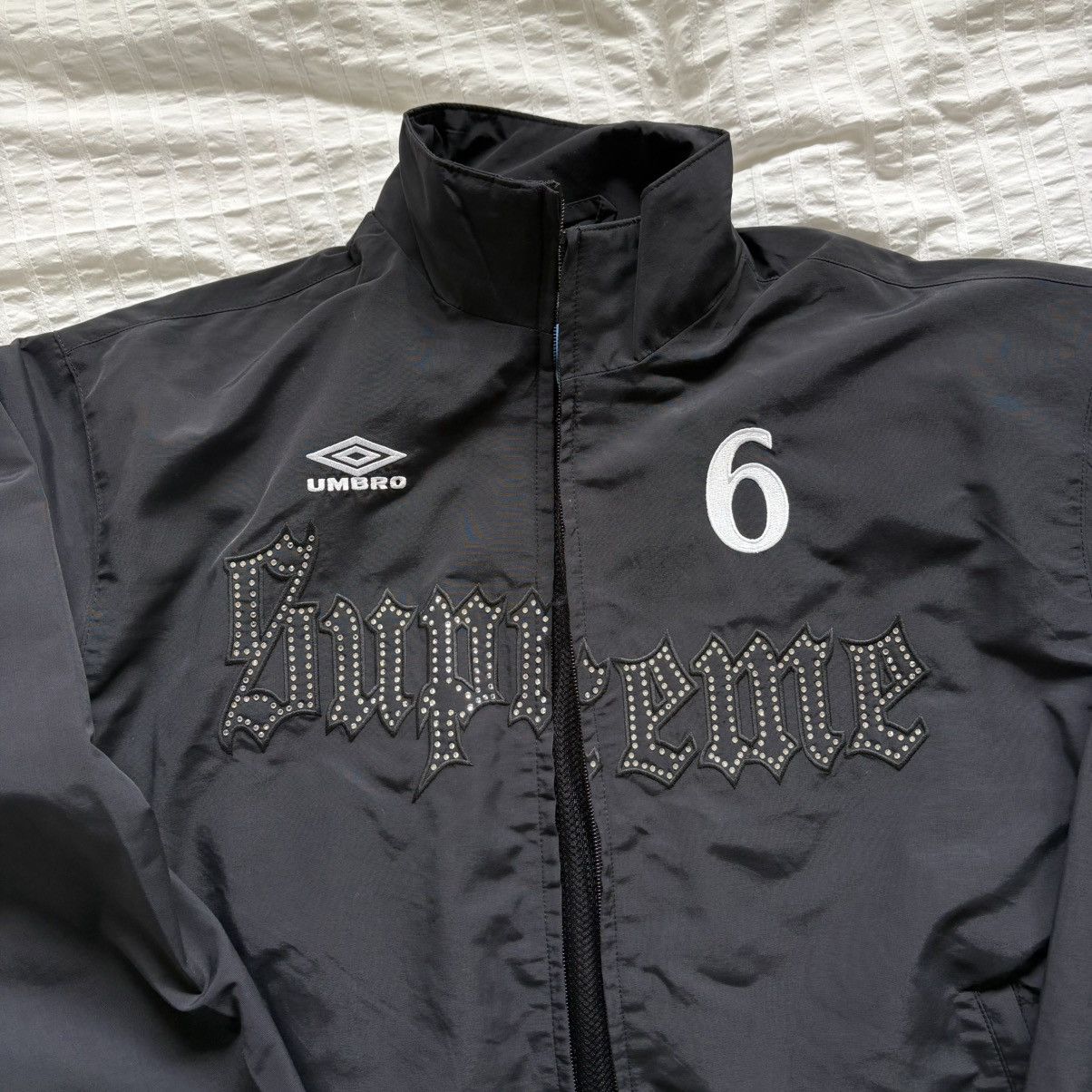 Supreme (NEW) Supreme Umbro Rhinestone Track Jacket (Size S, Gray