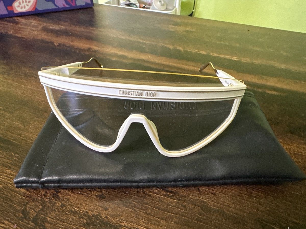 Christian Dior Monsieur Christian Dior Shield Sunglasses White Gold Lens Size ONE SIZE - 1 Thumbnail