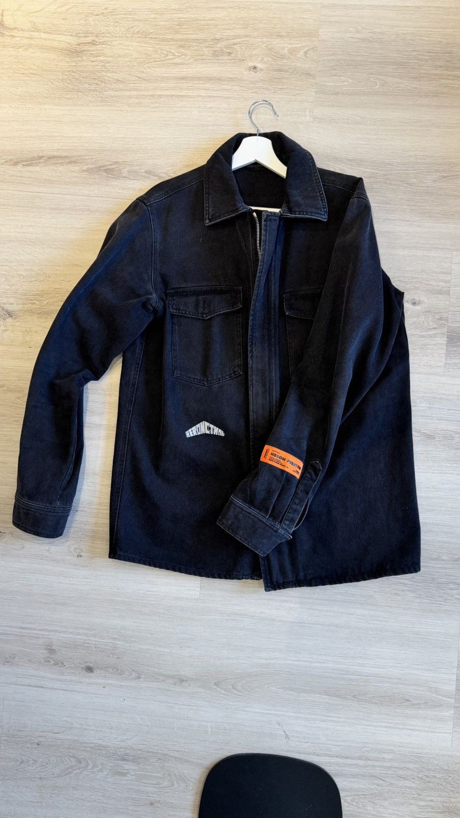 Heron Preston Heron Preston Black Denim Zip-Up Shirt Size US L / EU 52-54 / 3 - 9 Thumbnail