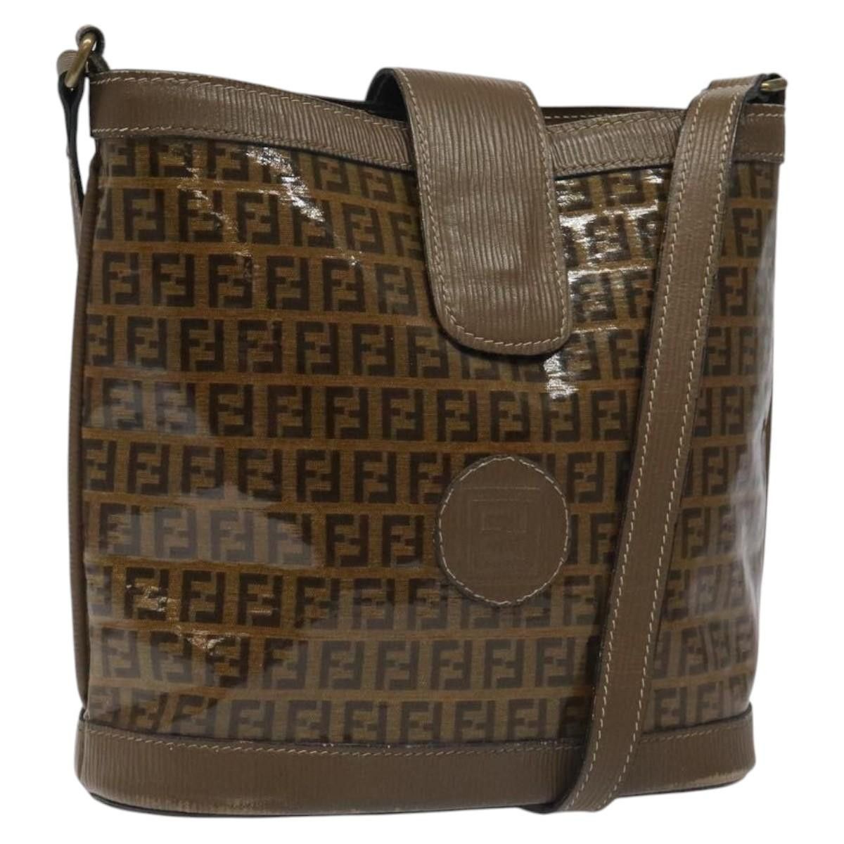 Fendi FENDI Zucchino Canvas Shoulder Bag Enamel Beige Gold Size ONE SIZE - 1 Thumbnail
