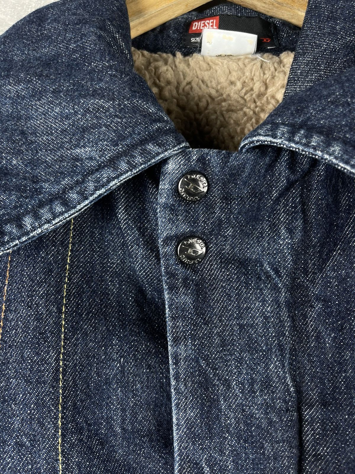 Diesel DIESEL Vintage 00s Avant Grade Sherpa Lined Heavy Denim Coat Size US S / EU 44-46 / 1 - 9 Thumbnail