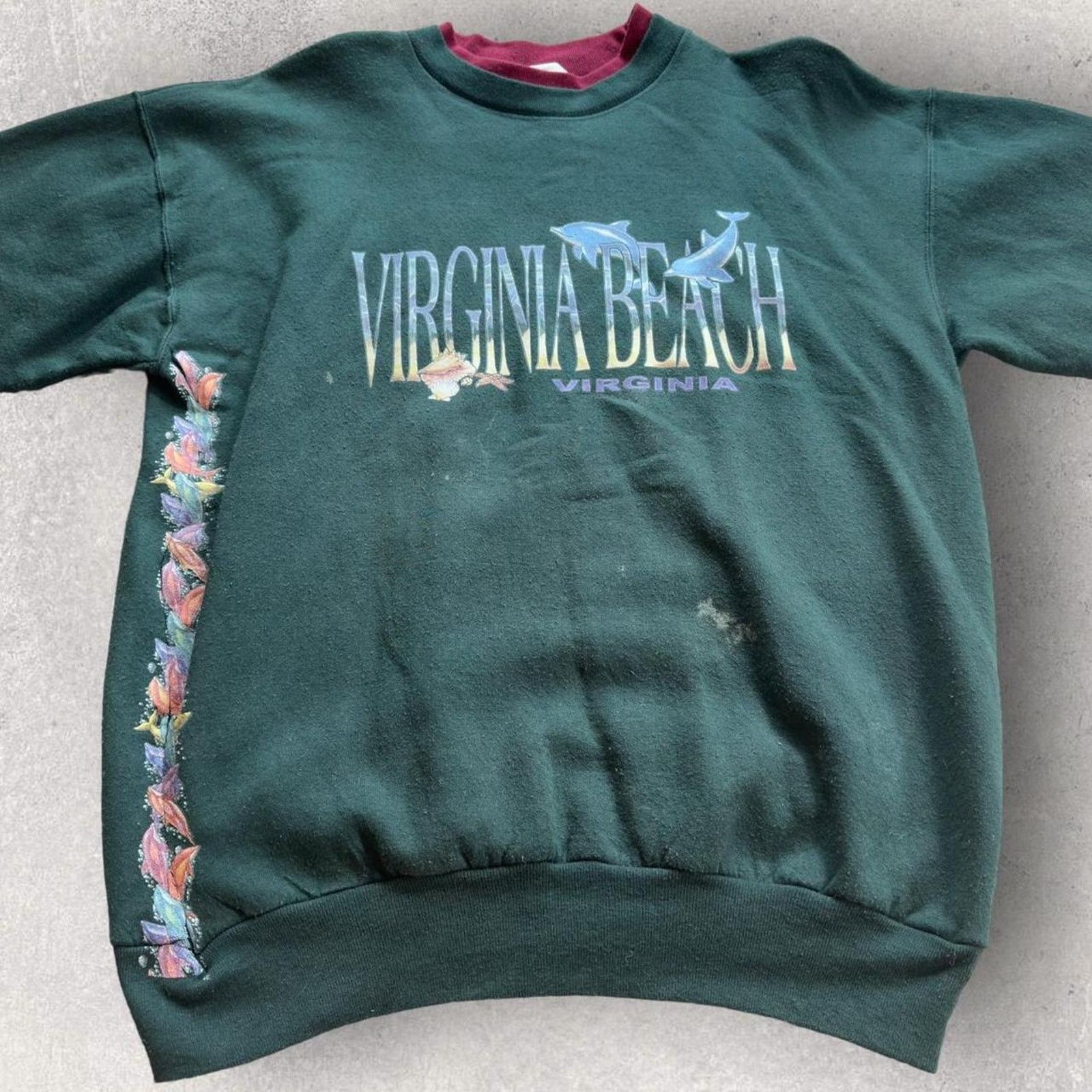 Vintage 90’s Vintage Virginia Beach Sweatshirt Size US M / EU 48-50 / 2 - 2 Thumbnail