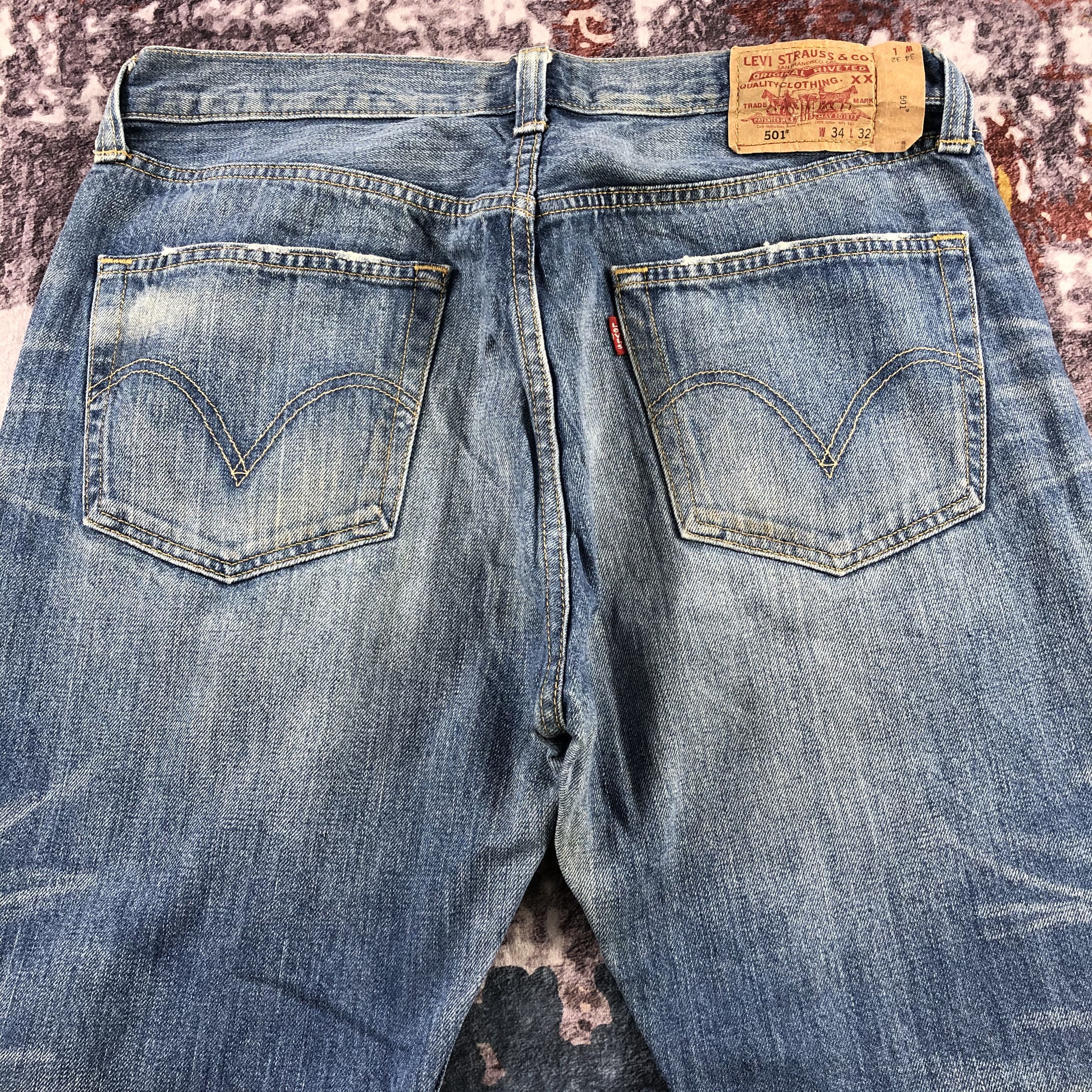 Levi's Vintage Blue Wash Levis 501 Jeans-JM2825 Size US 34 / EU 50 - 6 Thumbnail