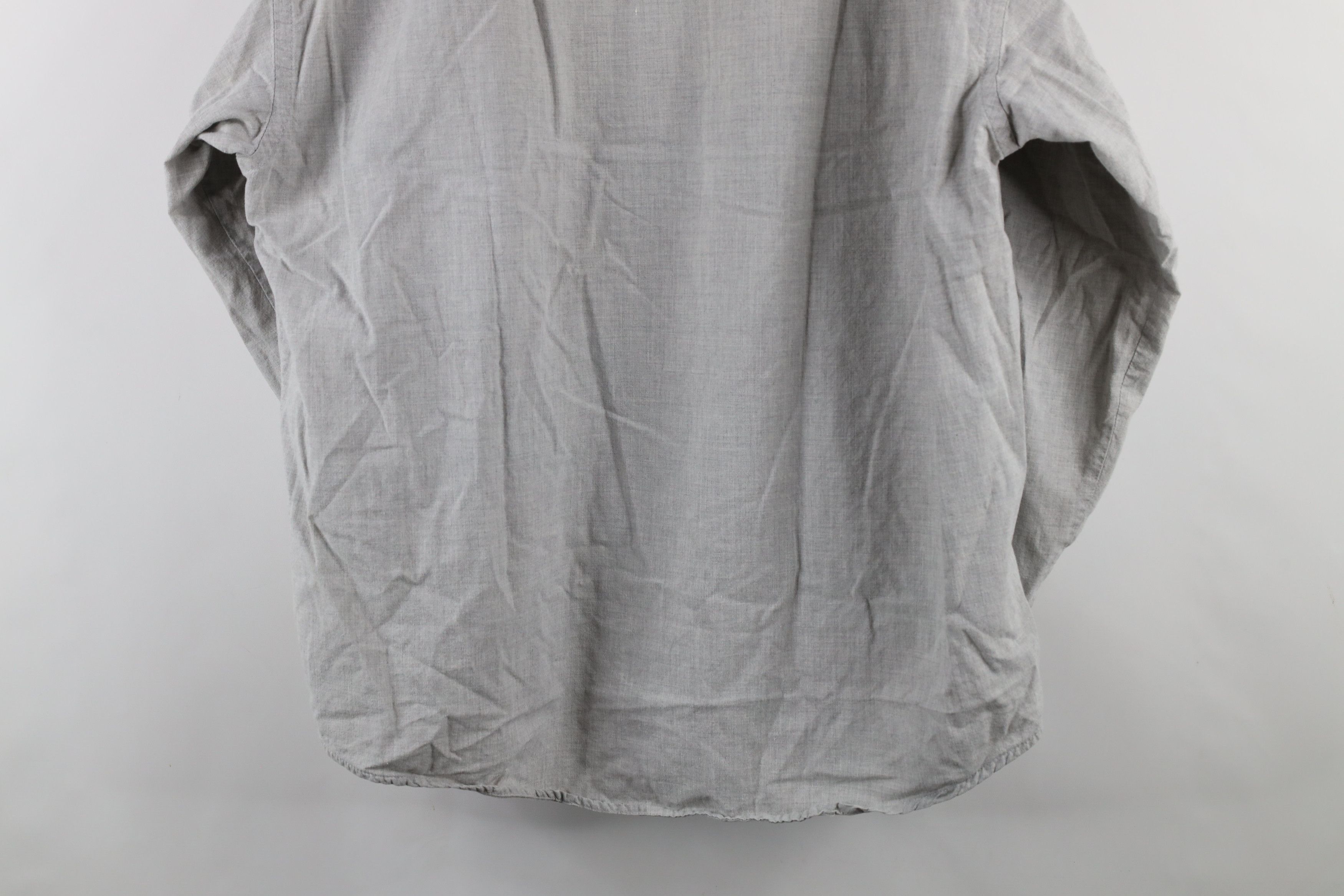 Vintage Vintage 90s Streetwear Band Collar Button Shirt Gray Size US L / EU 52-54 / 3 - 11 Thumbnail