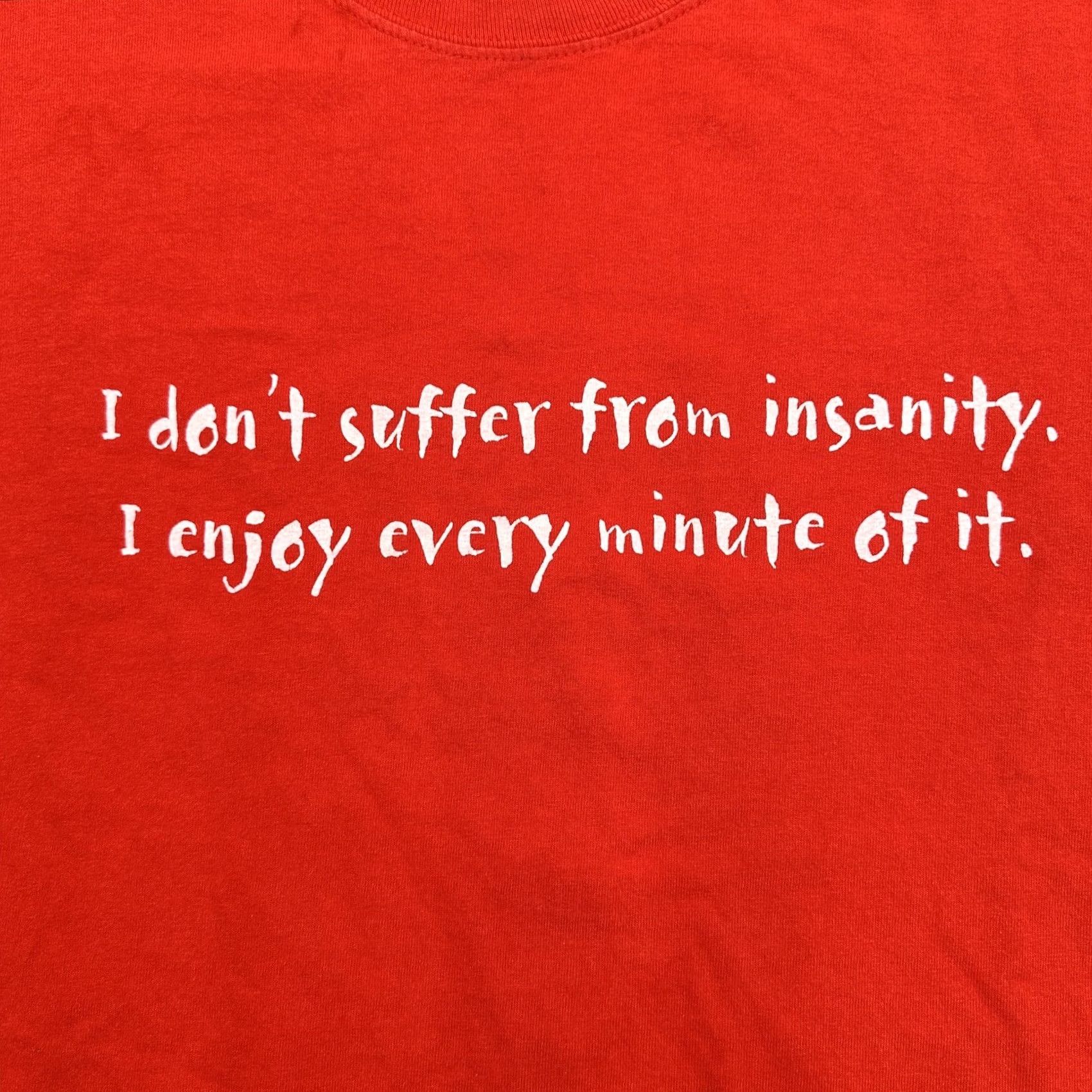 Vintage VINTAGE 2XL Red T Shirt Mens Don’t Suffer From Insanity Enjoy It 90s Funny Tee Shirt Crew Neck Short Sleeve Cotton Knit Size US XXL / EU 58 / 5 - 5 Thumbnail