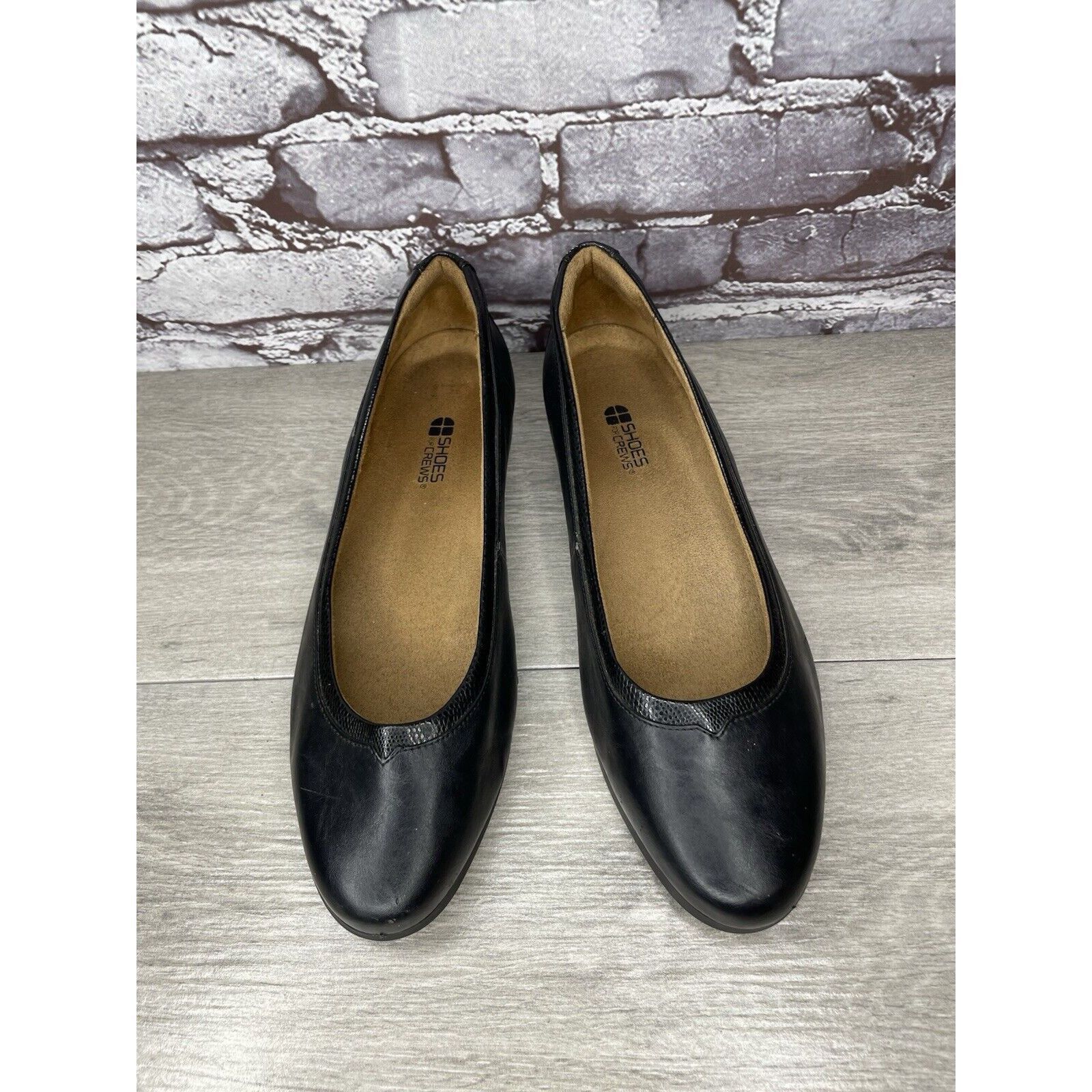 Other Shoes For Crews 55315 Reese Black Leather Work Slip Flats Wo Size US 11 / IT 41 - 2 Thumbnail