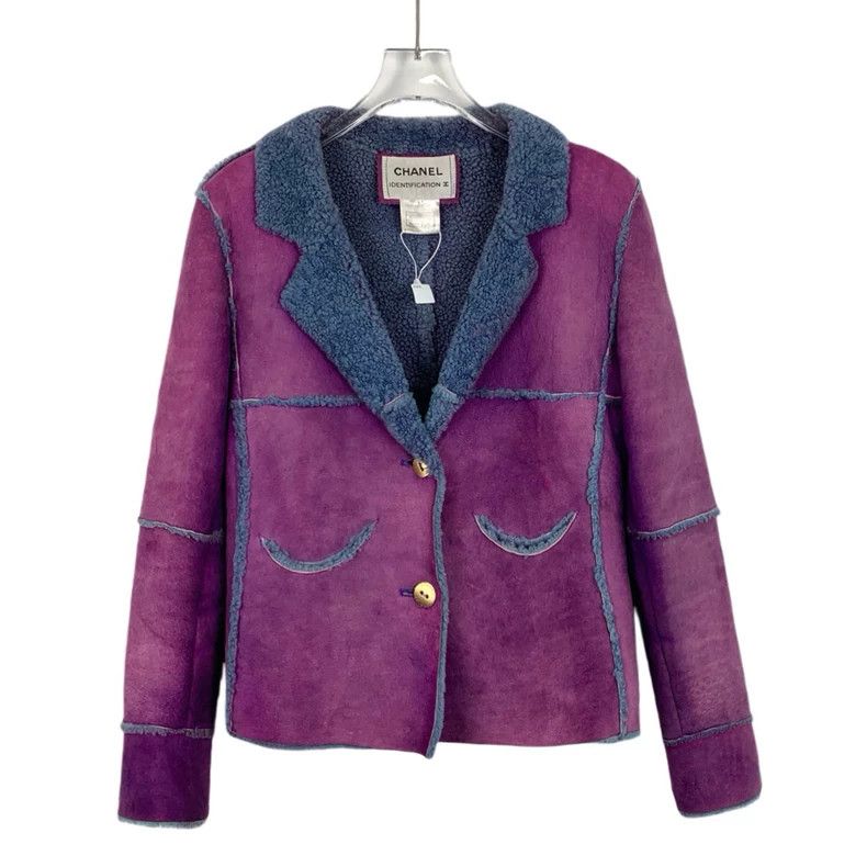 Chanel Purple Shearling Collar Chanel Jacket XS-dmc Size US XS / EU 42 / 0 - 1 Thumbnail