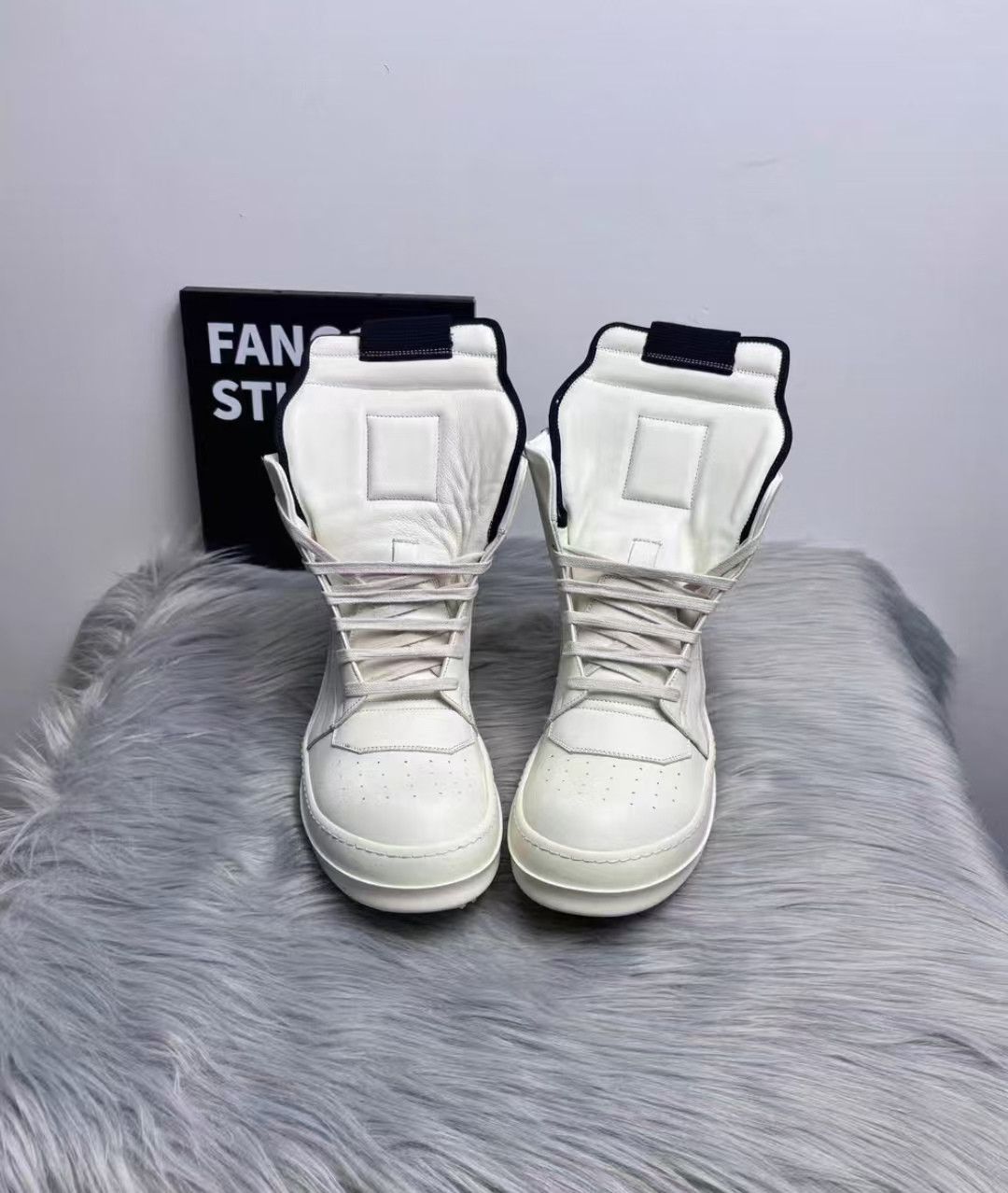 Rick Owens Rick Owens White High Top Sneakers Size US 8 / EU 41 - 1 Thumbnail