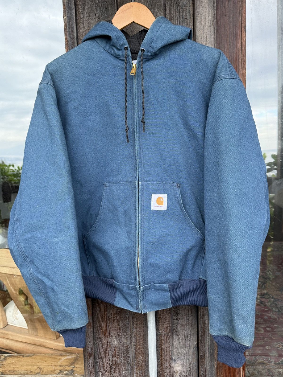 Carhartt Faded Distressed Blue Vintage Carhartt Jacket J03 NVY BLU Size US XL / EU 56 / 4 - 1 Thumbnail