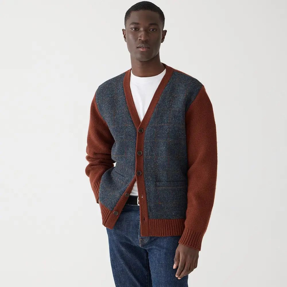 J.Crew J. CREW Wool V-neck Cardigan Sweater in Harris Tweed Size US L / EU 52-54 / 3 - 1 Thumbnail