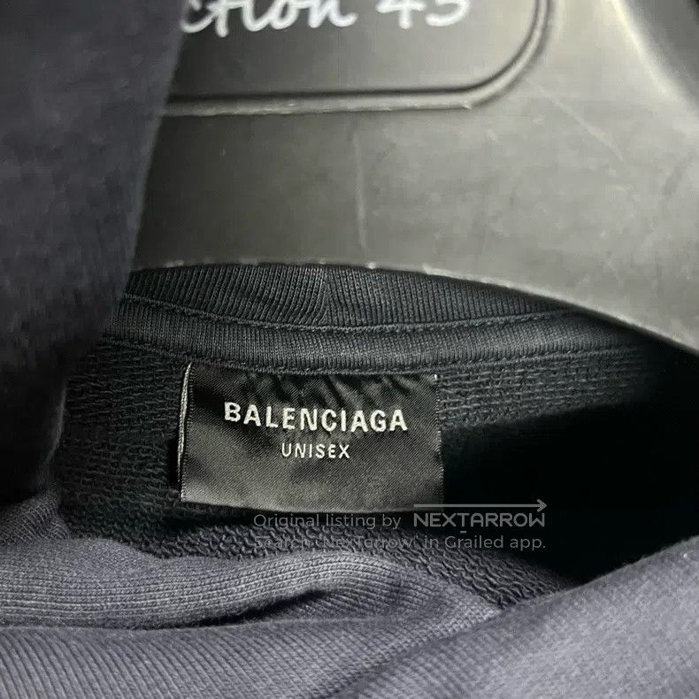 Balenciaga Balenciaga Black Letter Pattern Printed Hooded Long Sleeve Size US S / EU 44-46 / 1 - 3 Thumbnail