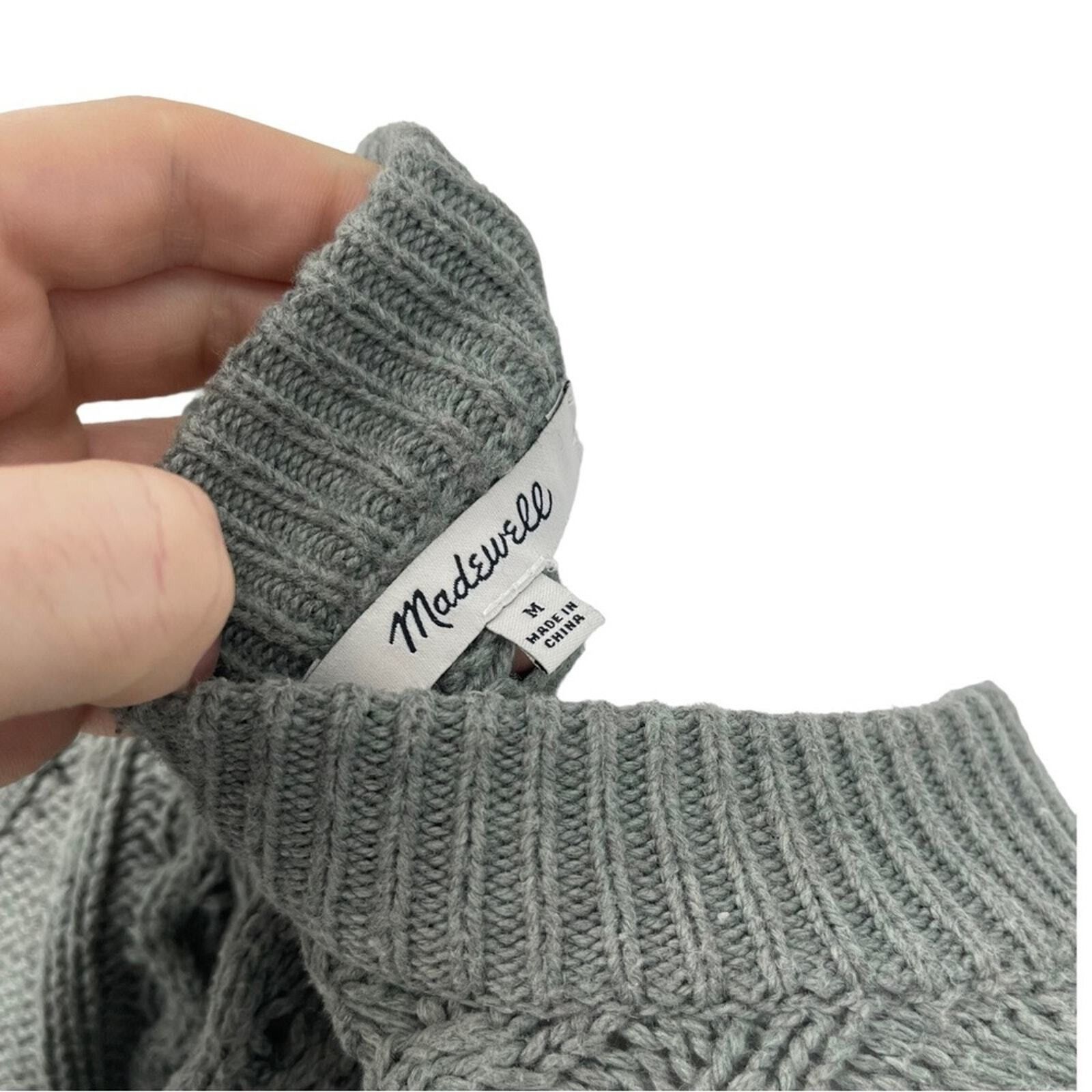 Madewell Madewell Teal Classic Cable Pullover Knit Sweater Medium Size M / US 6-8 / IT 42-44 - 4 Thumbnail