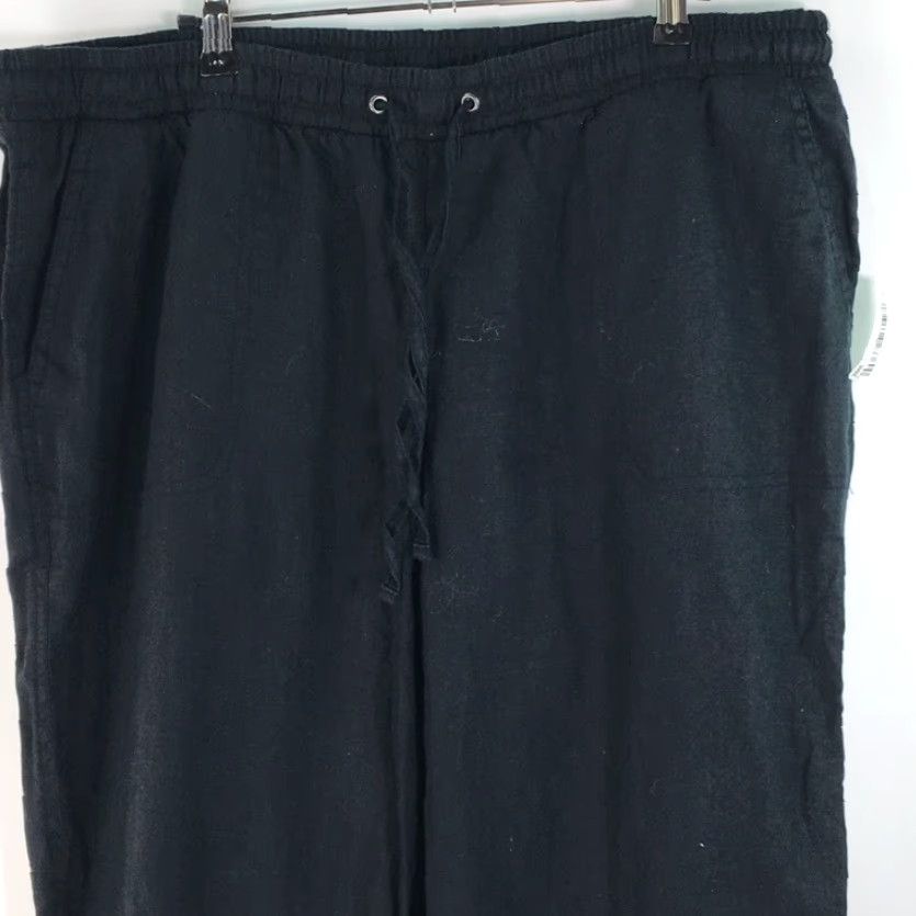 Essentials Amazon Essentials Womens Cropped Pants XL Black High Waist Drawstring Pocket New Size 38" / US 16 / IT 52 - 5 Thumbnail