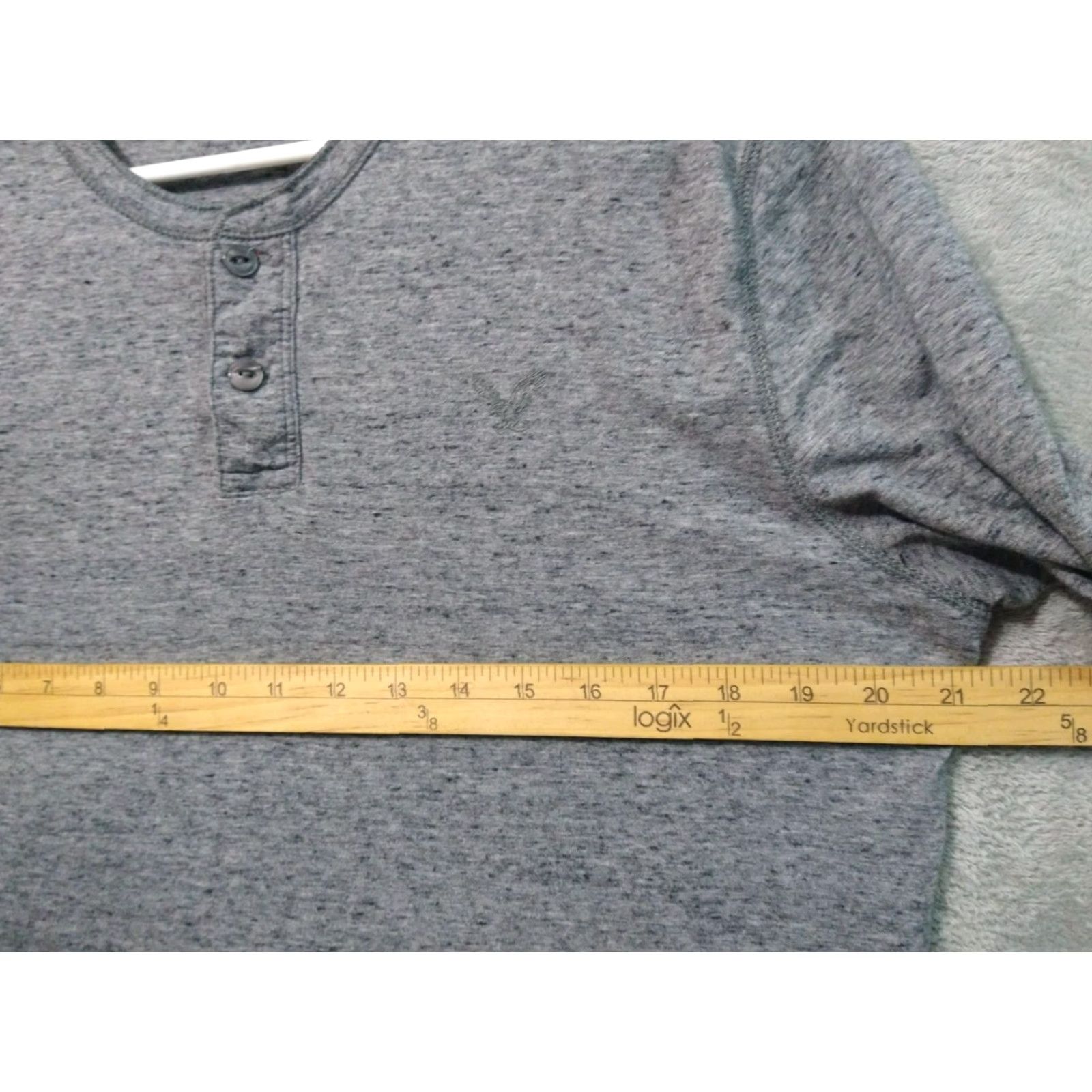 American Eagle Outfitters American Eagle Shirt Mens Medium Gray Henley Athletic Fit Long Sleeve Legend Size US M / EU 48-50 / 2 - 4 Thumbnail