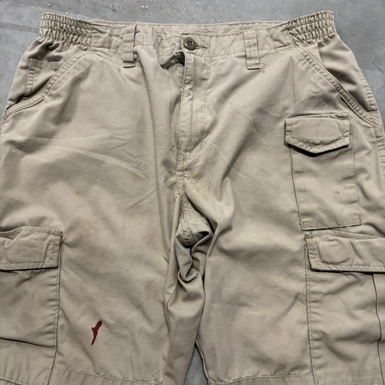 Japanese Brand × Vintage Crazy Vintage Y2K/2000s Baggy Cream Skater Cargo Pants! Size US 34 / EU 50 - 5 Thumbnail