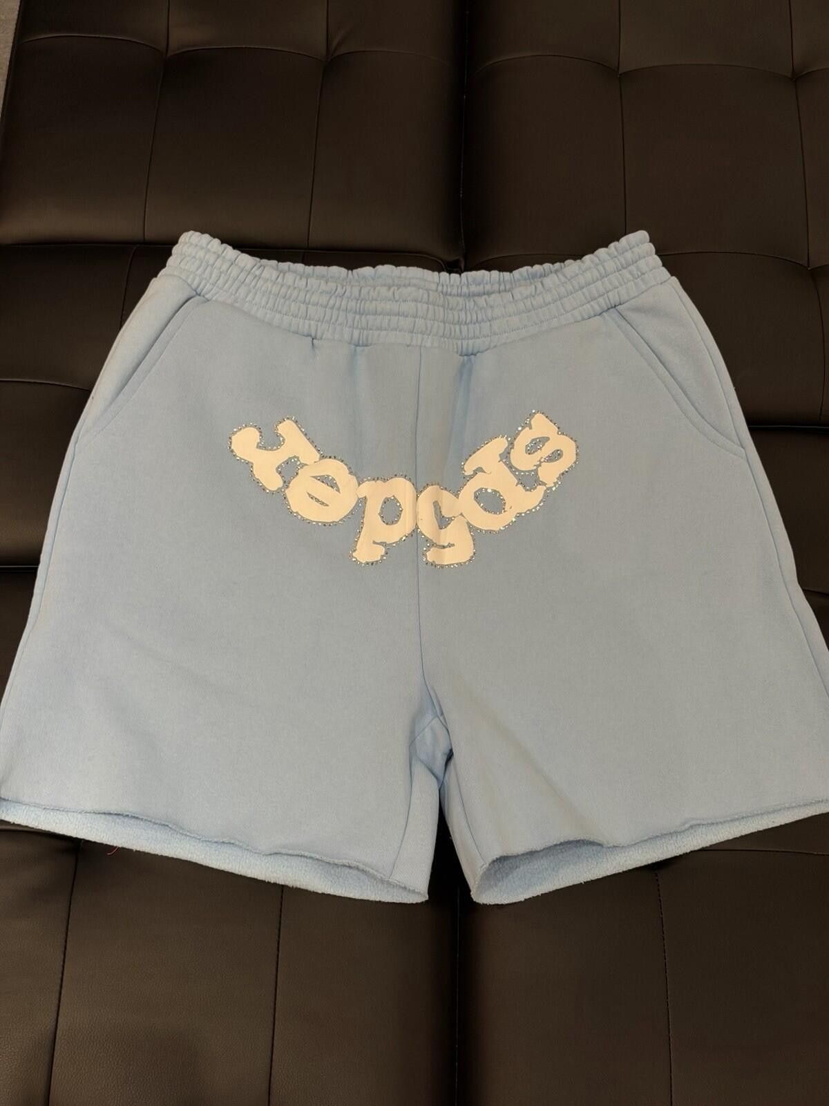 Sp5der Spider Worldwide Sp5der Sweat Shorts Blue VVS Size (XL) Size US 36 / EU 52 - 3 Thumbnail