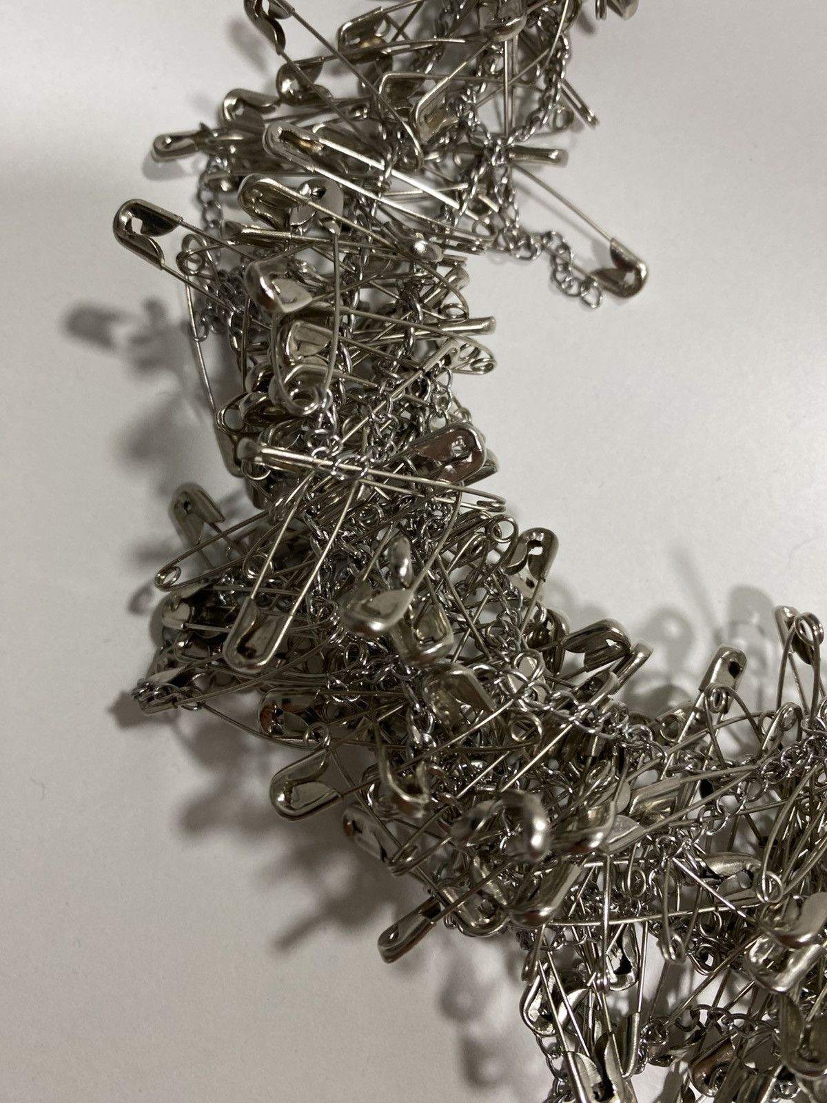 Yohji Yamamoto Yohji Yamamoto Brass Safety Pin Necklace (free size Silver) Size ONE SIZE - 2 Thumbnail