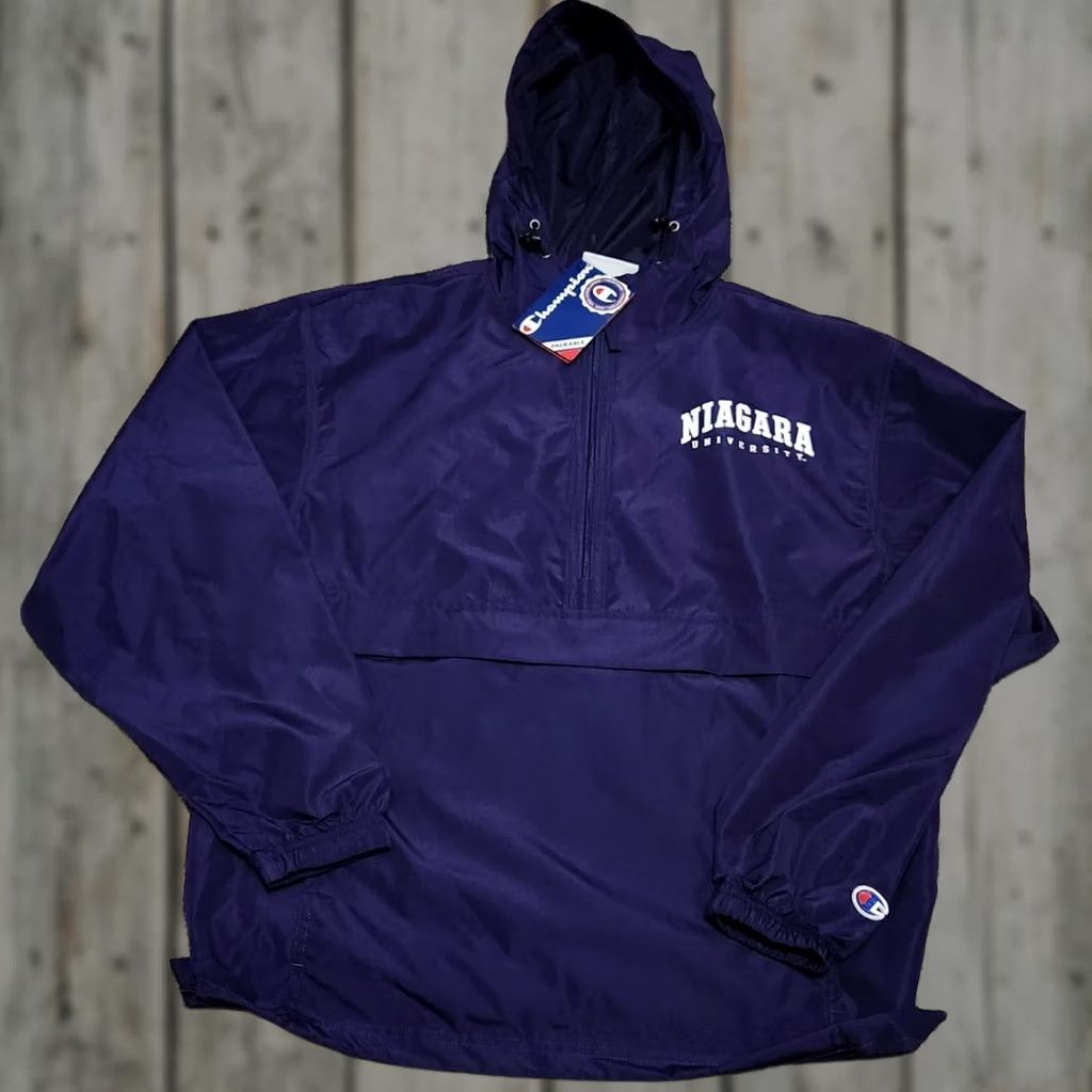 Champion VINTAGE Niagara University Purple Eagles Champion Windbreaker Hoodie S Size US S / EU 44-46 / 1 - 1 Thumbnail