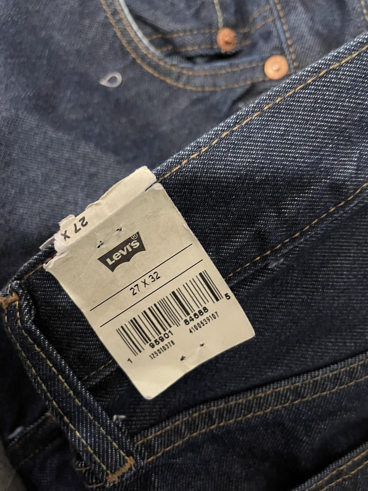 Levi's Levi's Premium Women's Straight Jeans 27x32 Dark Blue Denim Size 27" / US 4 / IT 40 - 4 Thumbnail