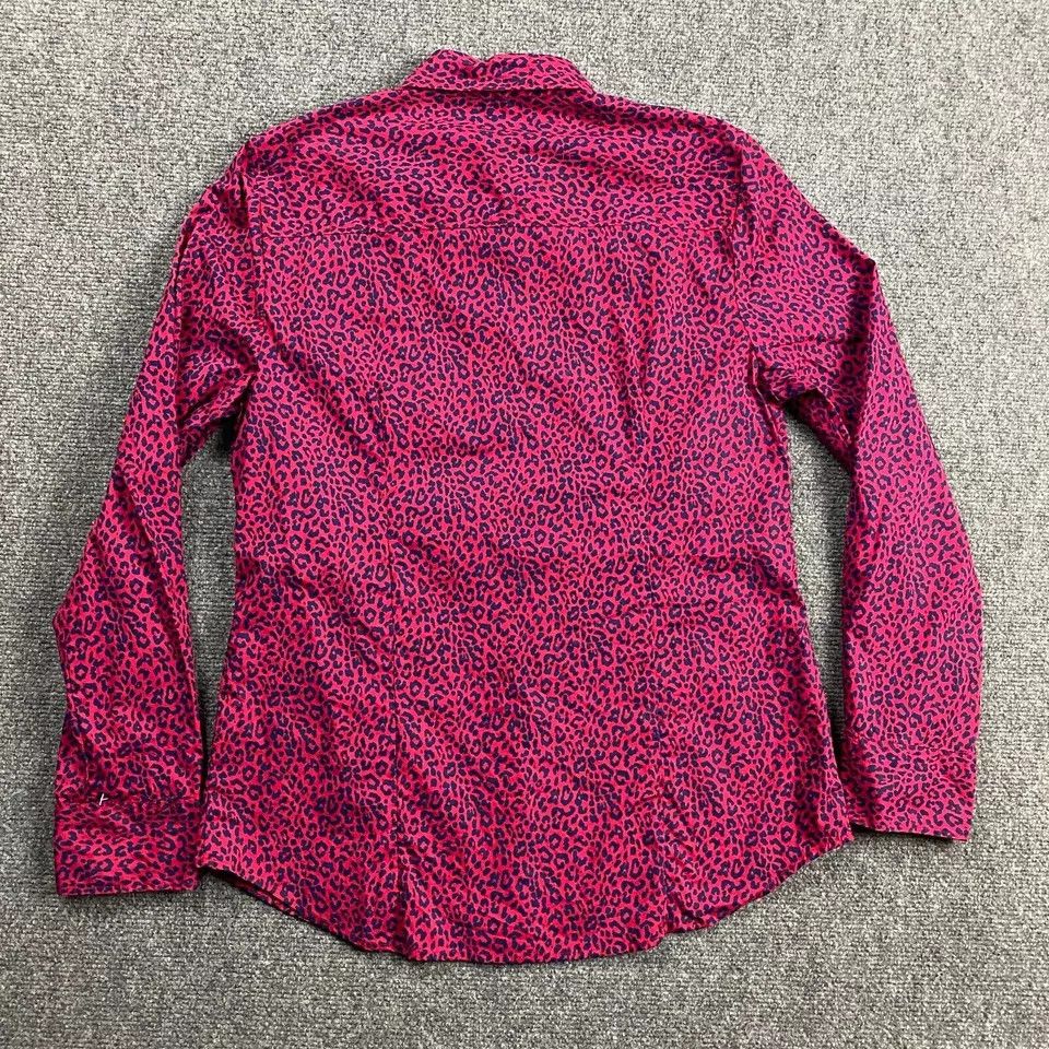 J.Crew J Crew Top Women's Medium Hot Pink Cheetah Print Button Up Size M / US 6-8 / IT 42-44 - 3 Thumbnail