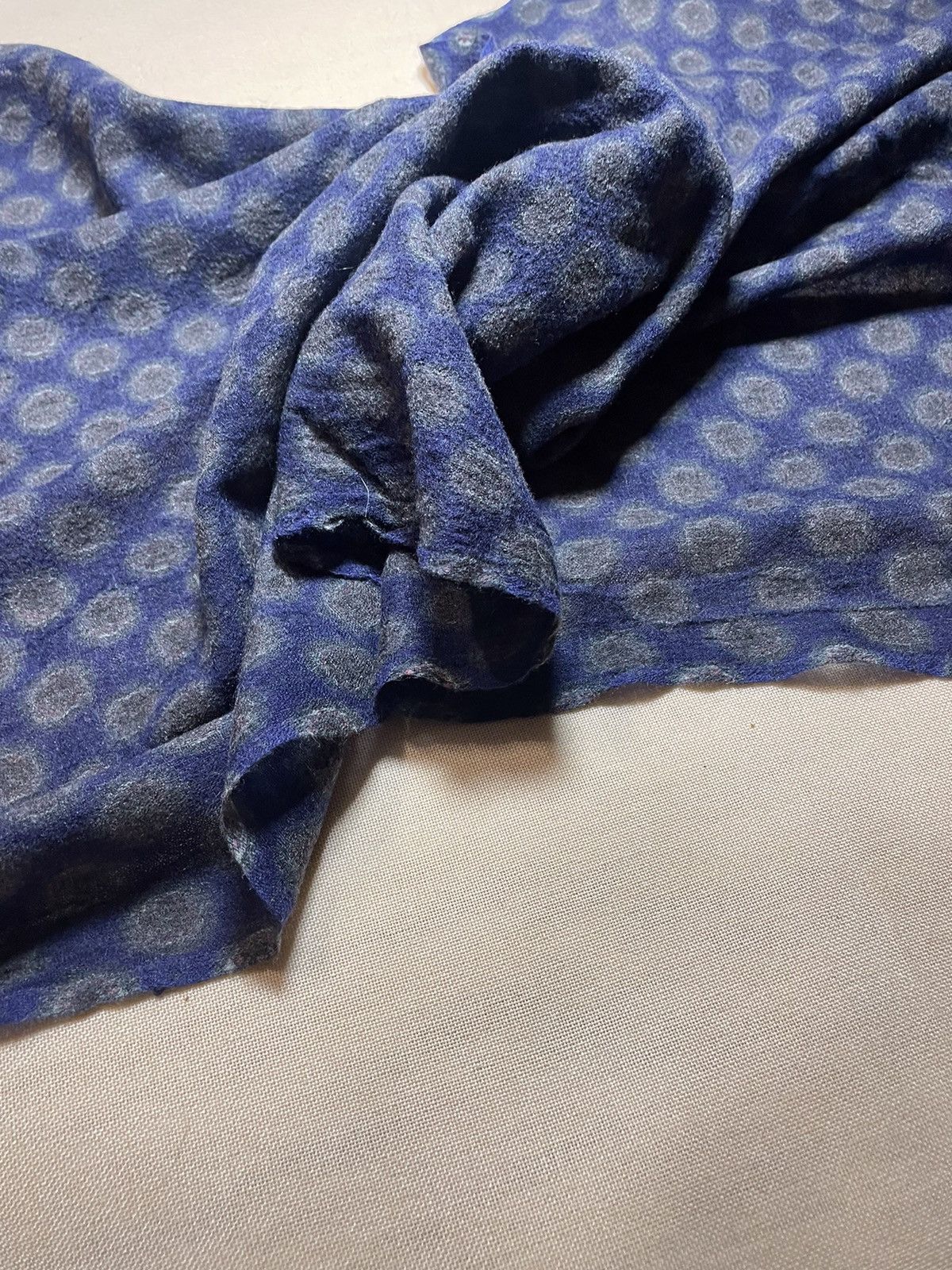 Vintage Emile Lafaurie blue wool scarf Size ONE SIZE - 7 Thumbnail