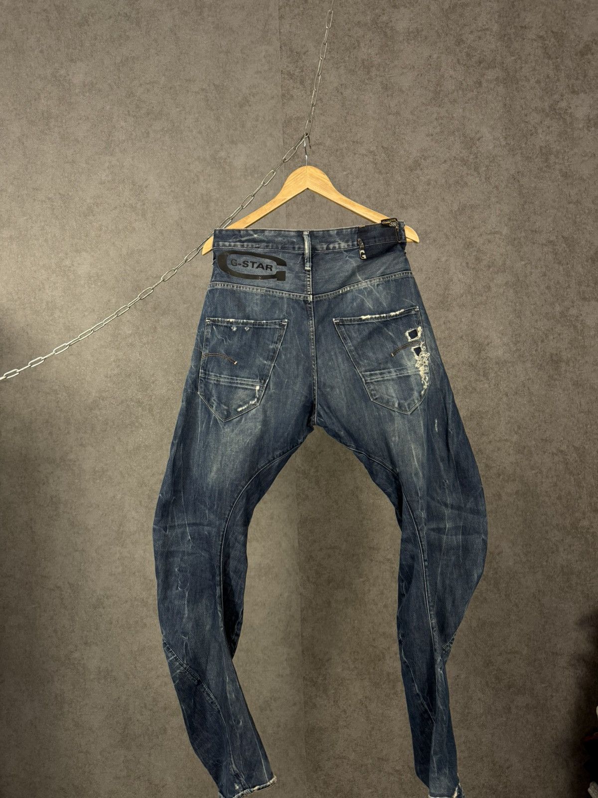 G-Star G Star Raw designer distressed denim asymmetric jeans Size US 33 - 7 Thumbnail