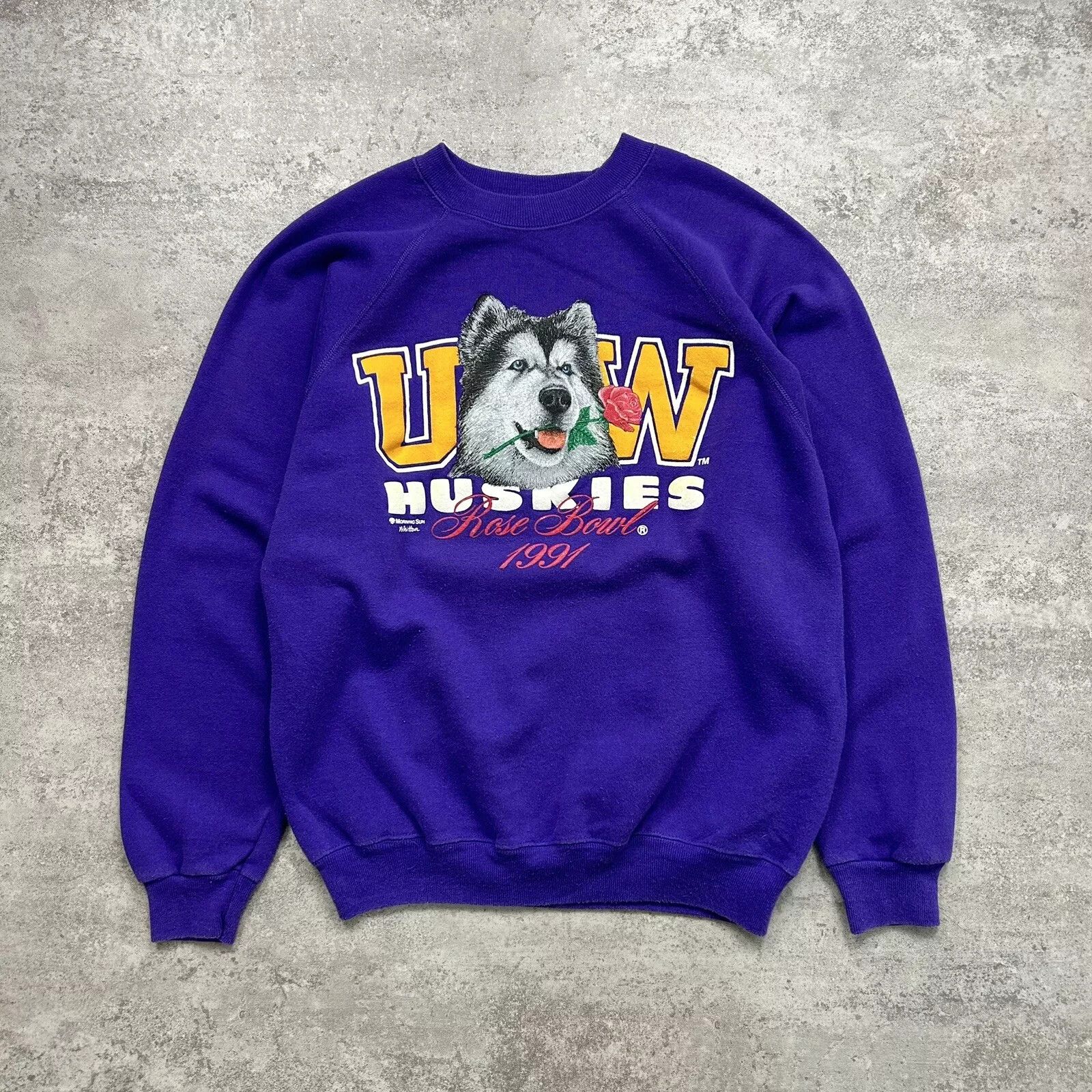 WASHINGTON HUSKIES ROSE BOWL 1991 SWEATSHIRT SIZE M HANES