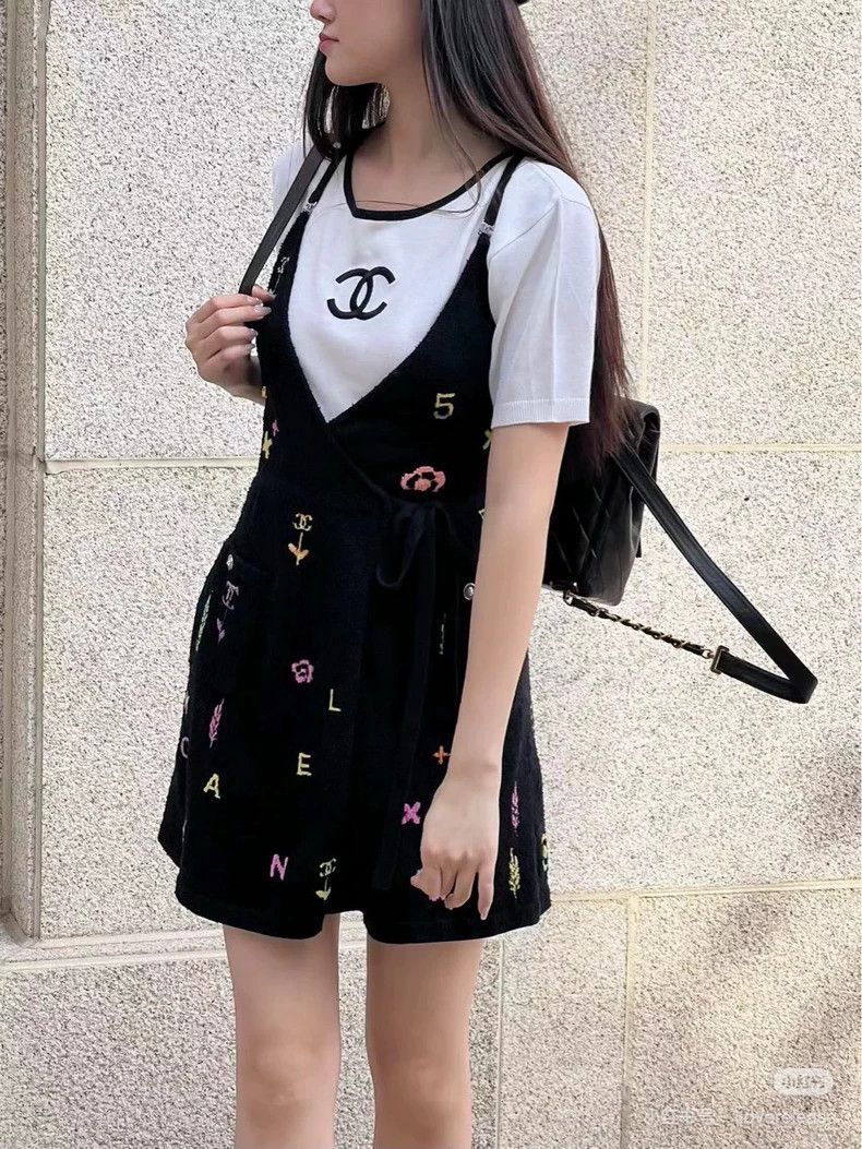 Chanel Chanel Black towel cotton logo suspender skirt 2504-Nextarr Size XS / US 0-2 / IT 36-38 - 5 Thumbnail