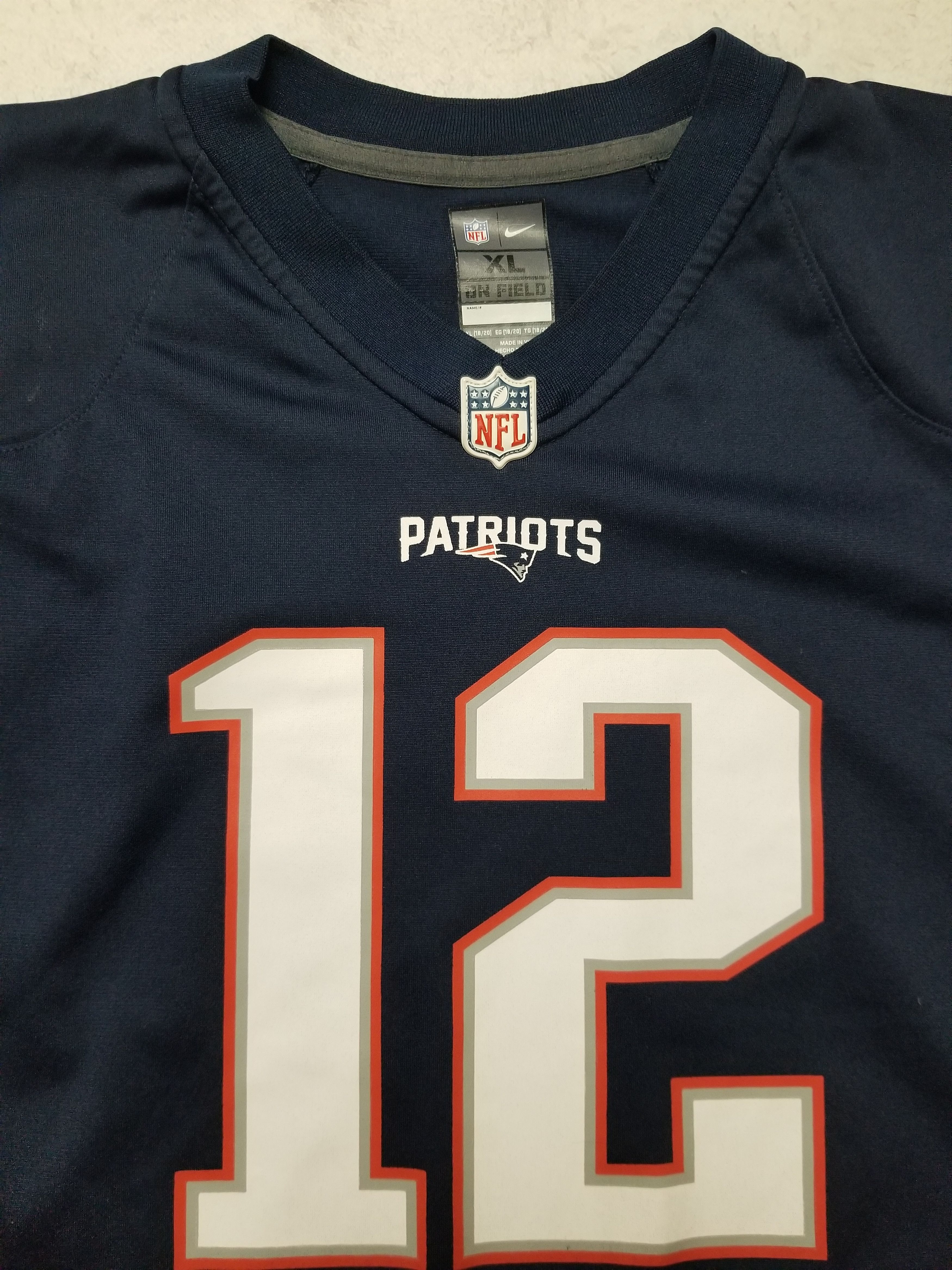 Nike Nike Tom Brady #12 New England Patriots NFL Jersey Youth XL Size US XS / EU 42 / 0 - 11 Thumbnail